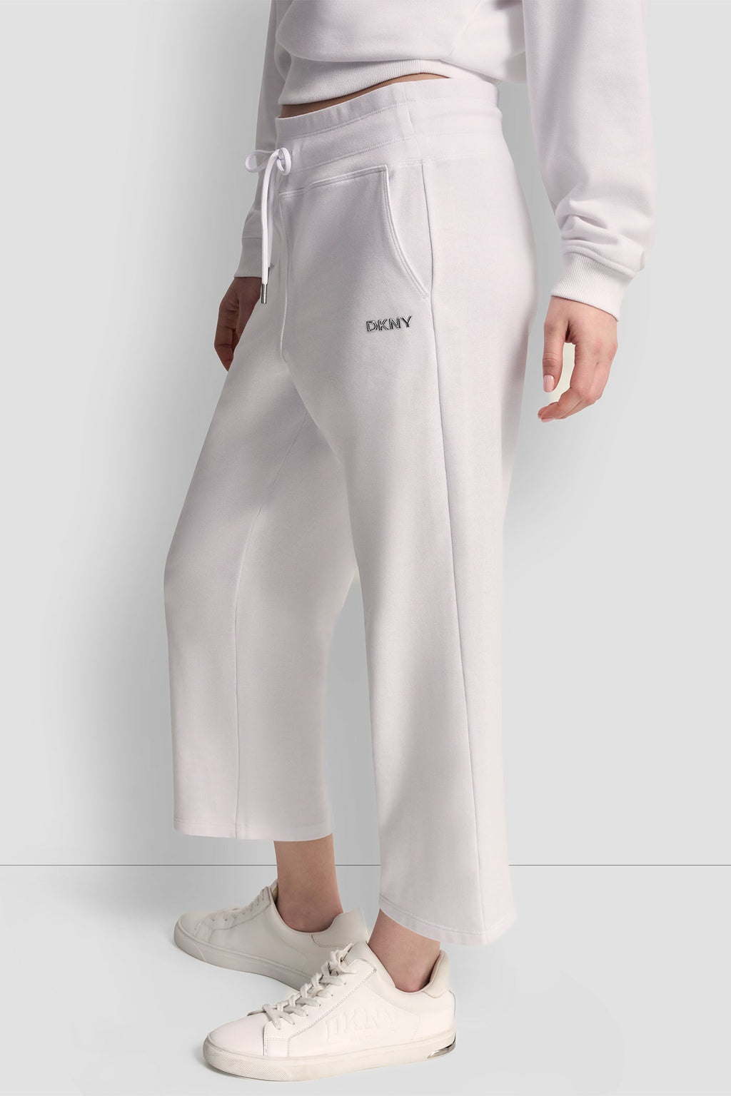 METALLIC BUBBLE LOGO CROPPED HIGH-RISE PANTS