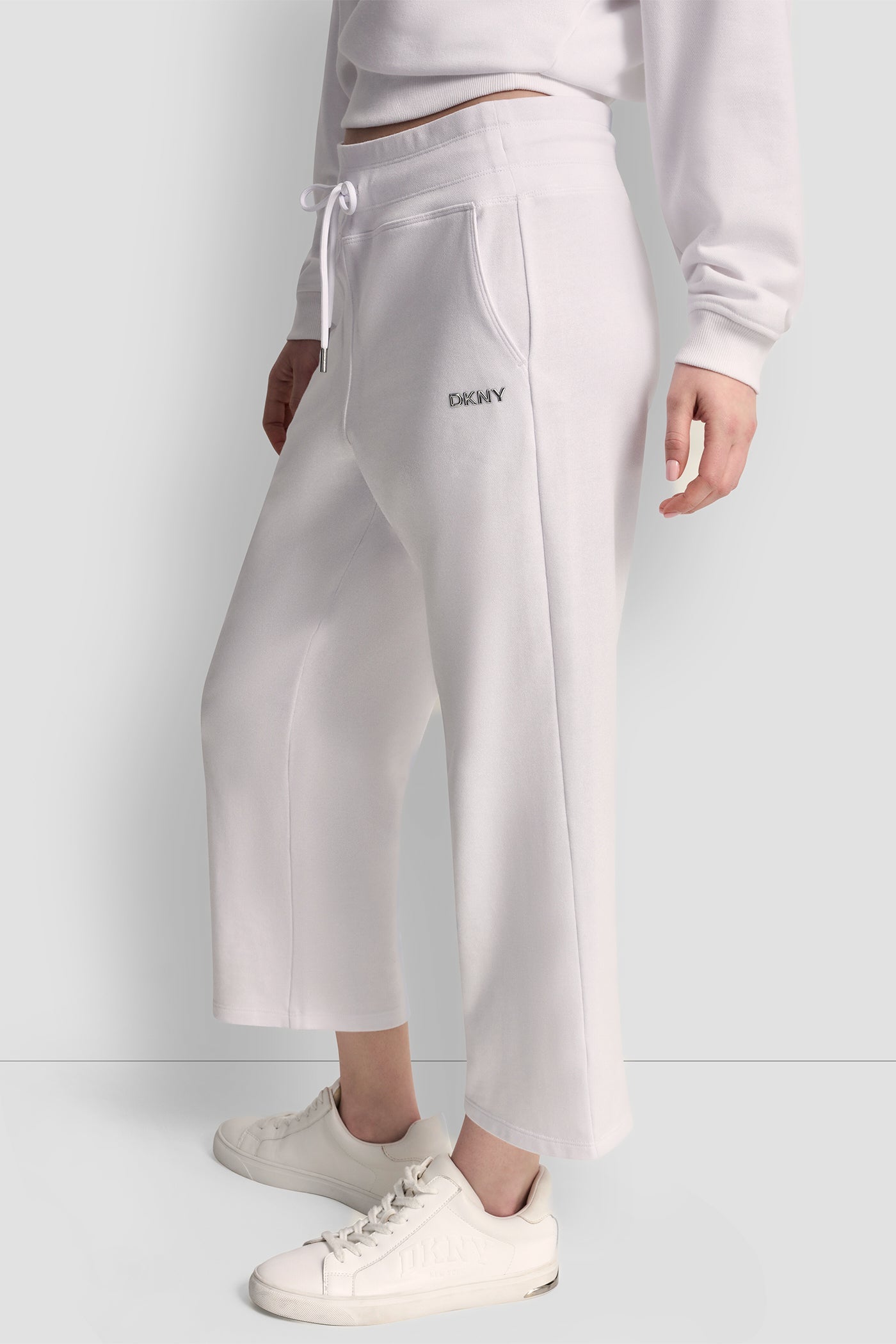 METALLIC BUBBLE LOGO CROPPED HIGH-RISE PANTS