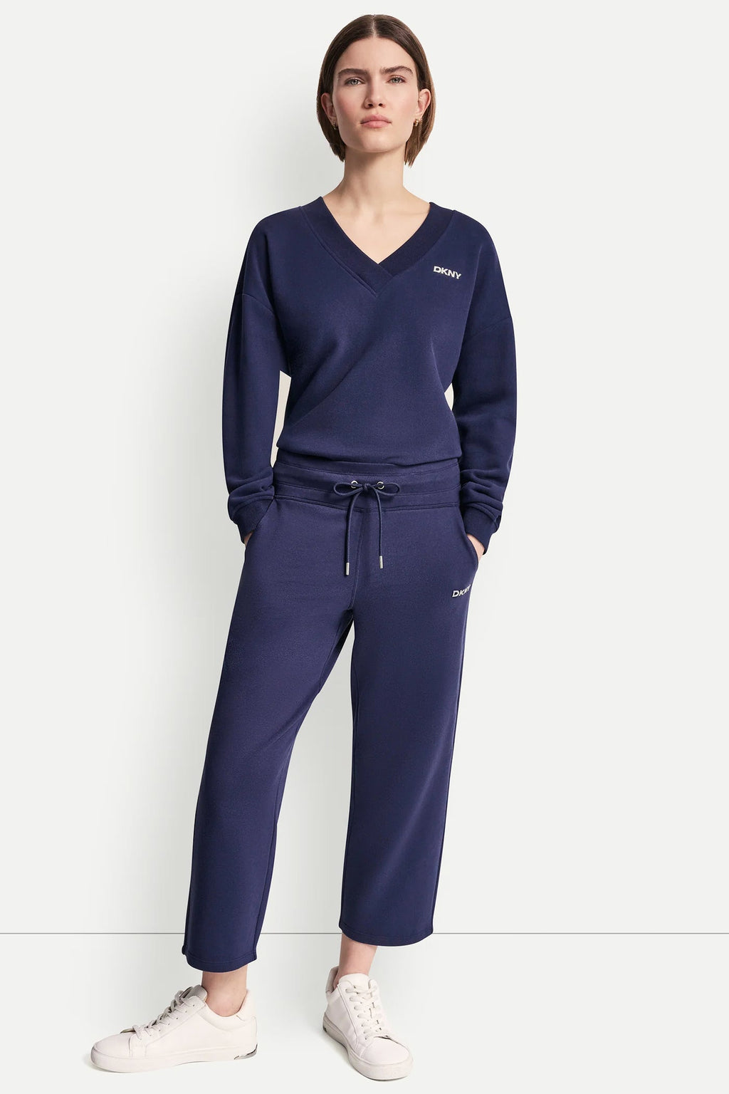 METALLIC BUBBLE LOGO CROPPED HIGH-RISE PANTS