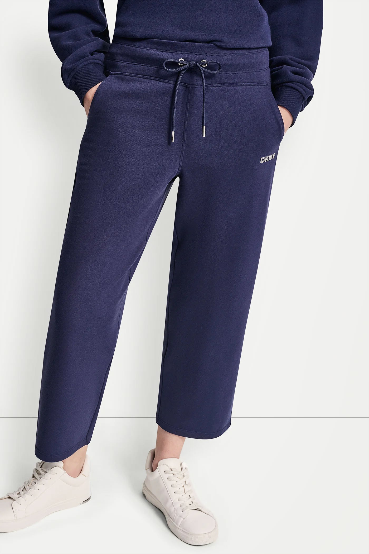 METALLIC BUBBLE LOGO CROPPED HIGH-RISE PANTS