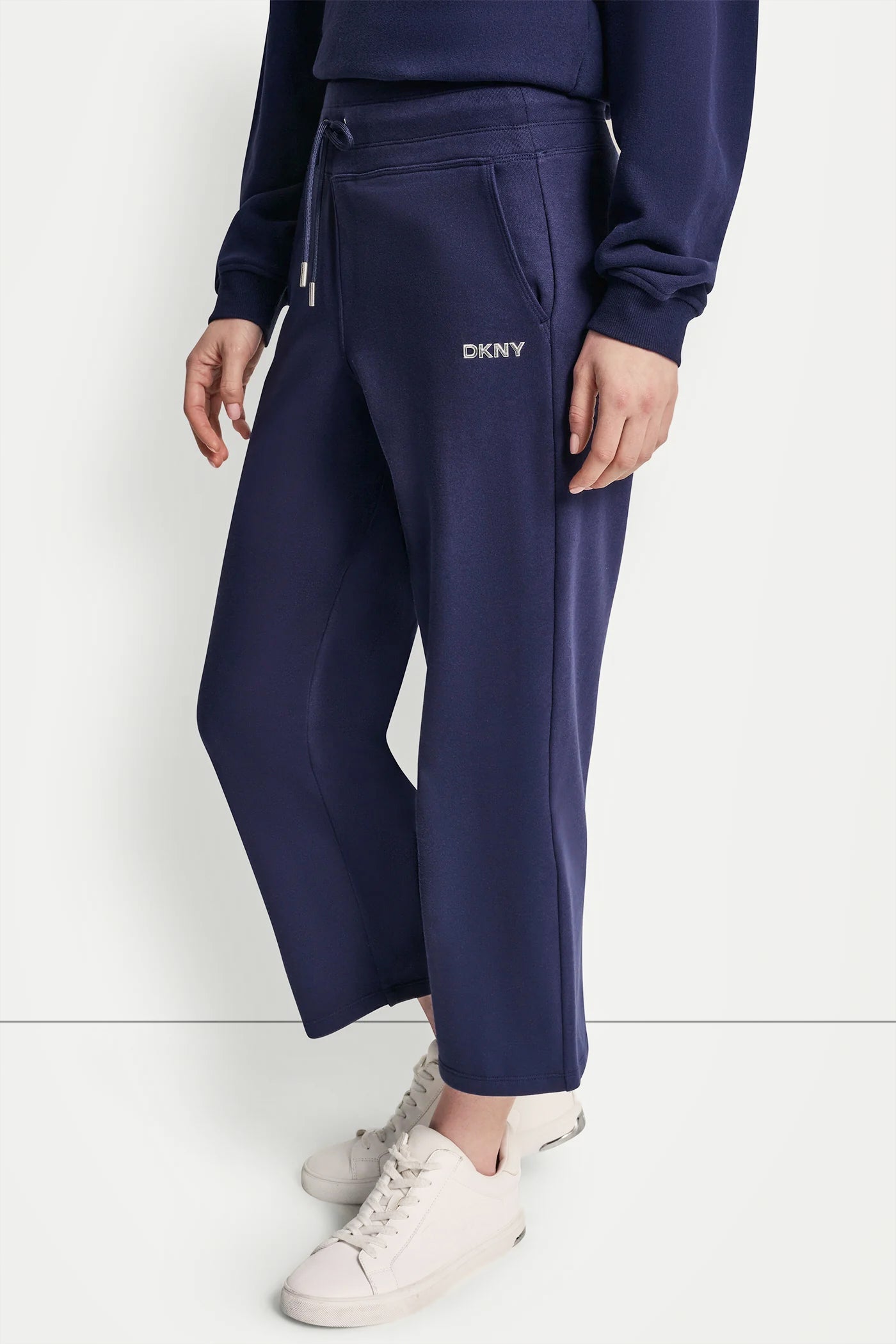 METALLIC BUBBLE LOGO CROPPED HIGH-RISE PANTS