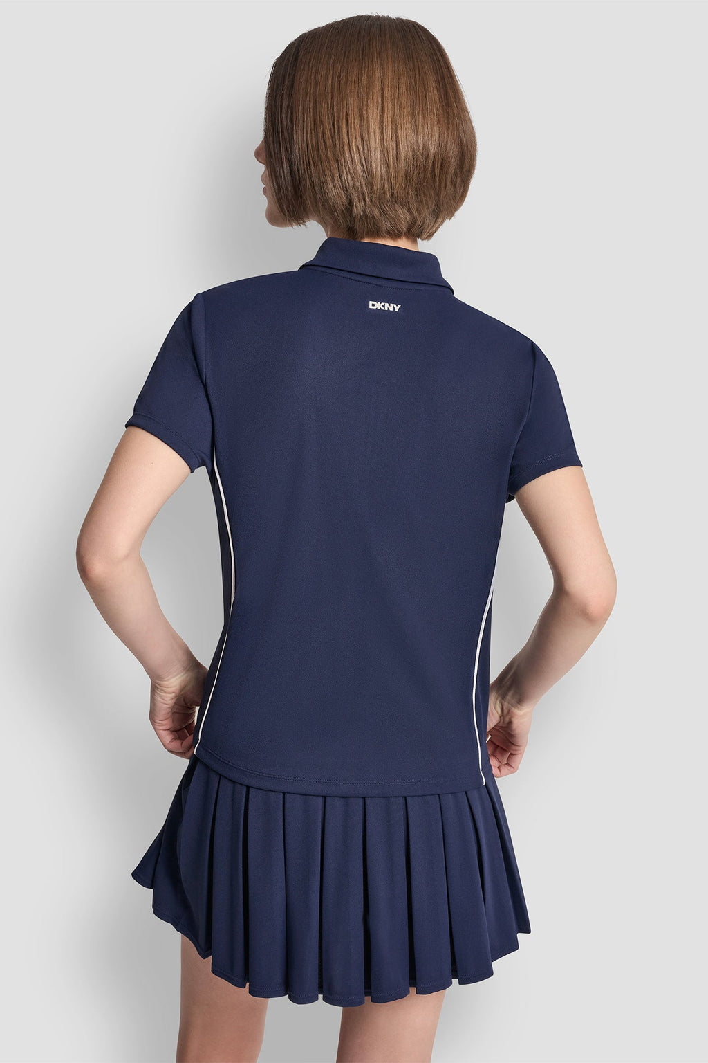 COURT PIQUÉ PIPED HALF-ZIP POLO