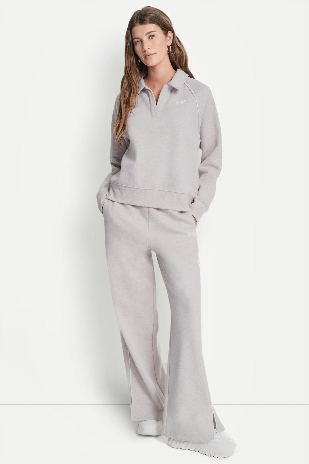 PIPED LOGO POLO SWEATSHIRT