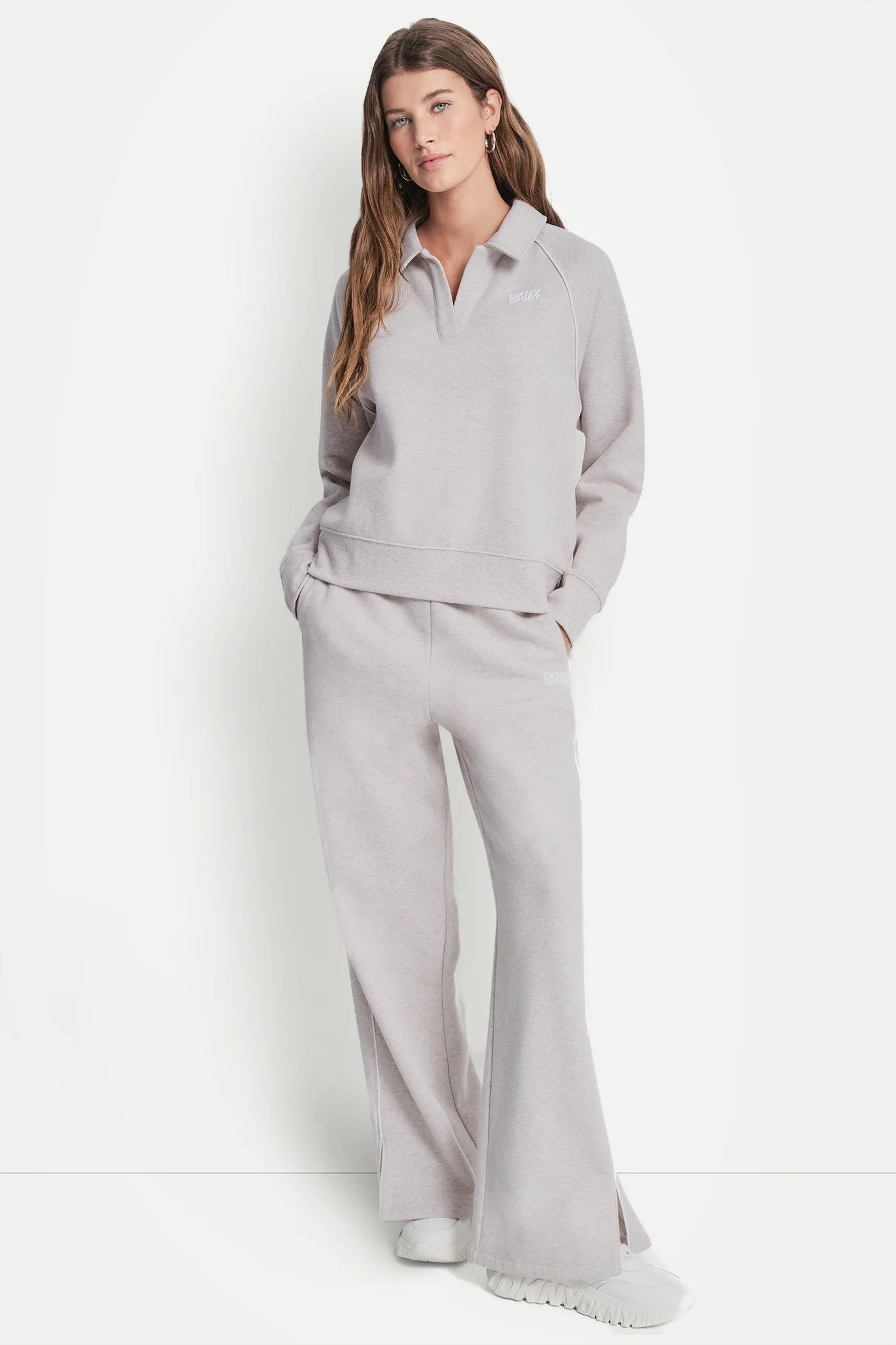 PIPED LOGO POLO SWEATSHIRT