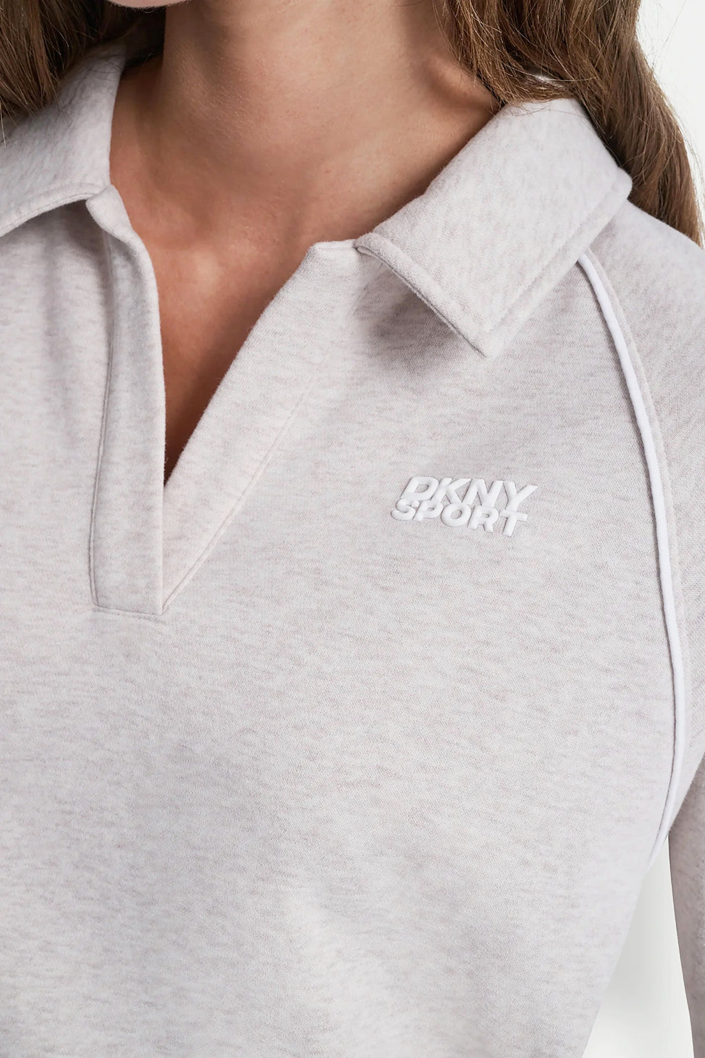 PIPED LOGO POLO SWEATSHIRT