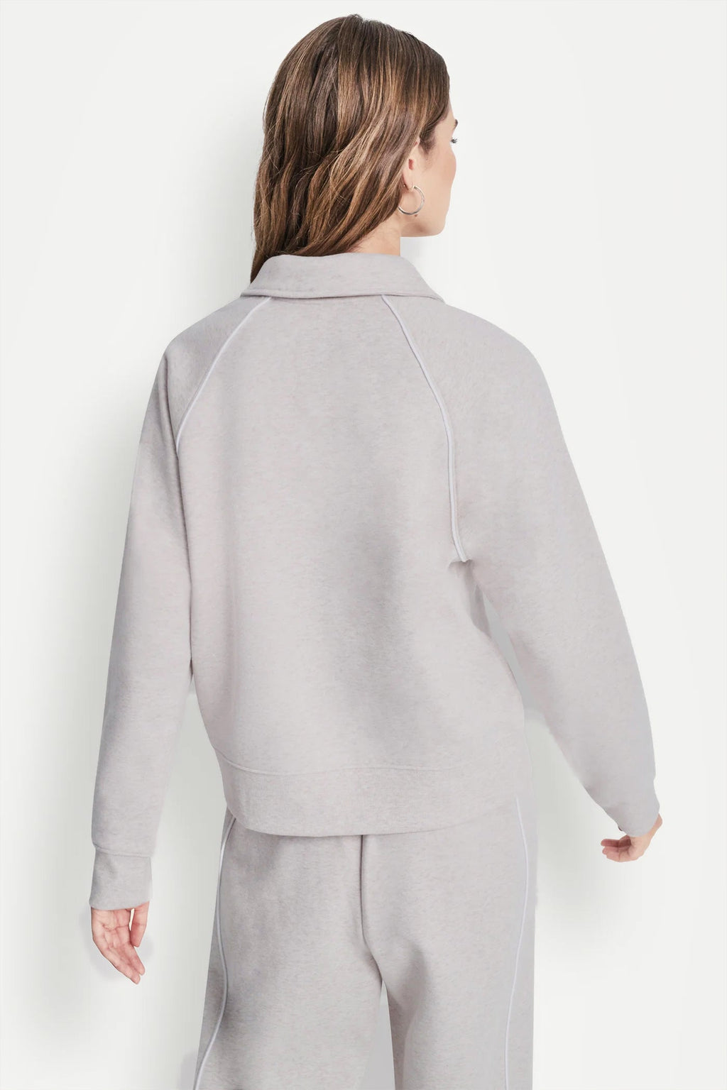 PIPED LOGO POLO SWEATSHIRT