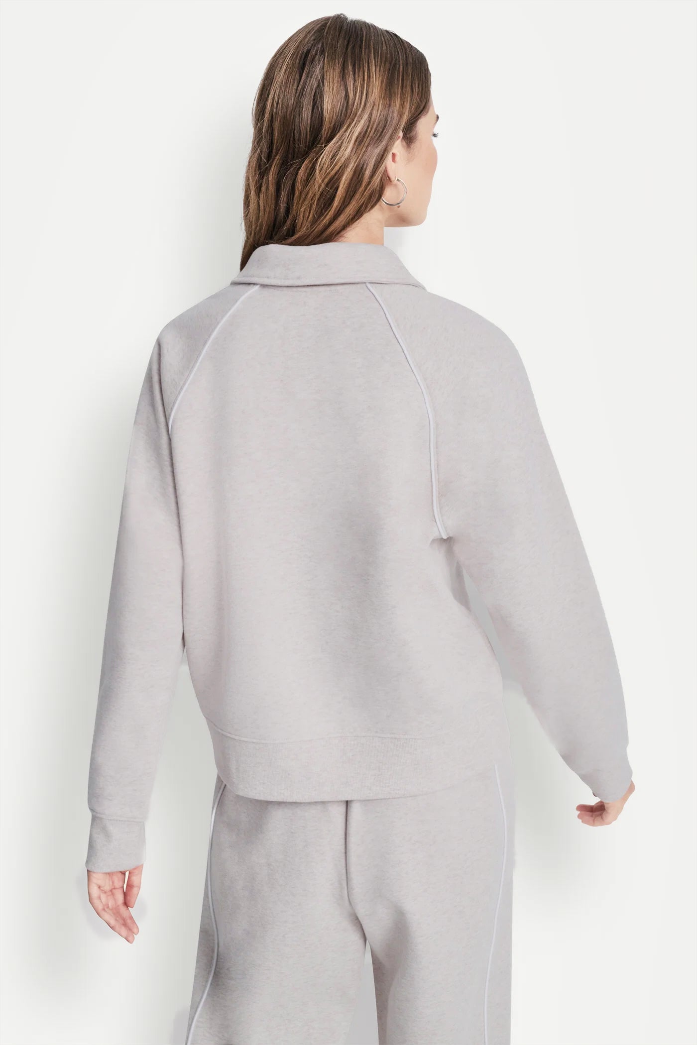 PIPED LOGO POLO SWEATSHIRT