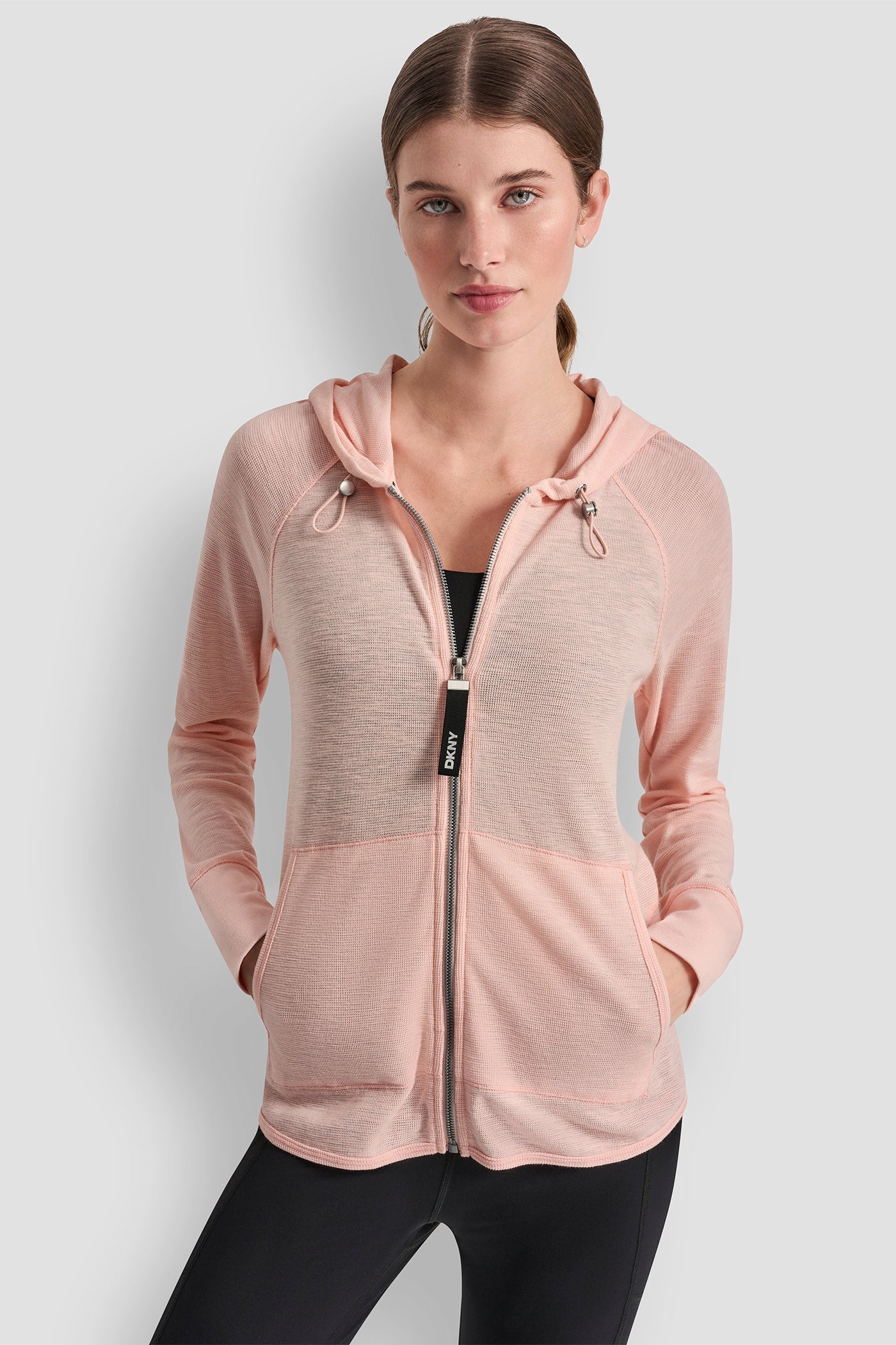 MINI WAFFLE FULL-ZIP HOODIE