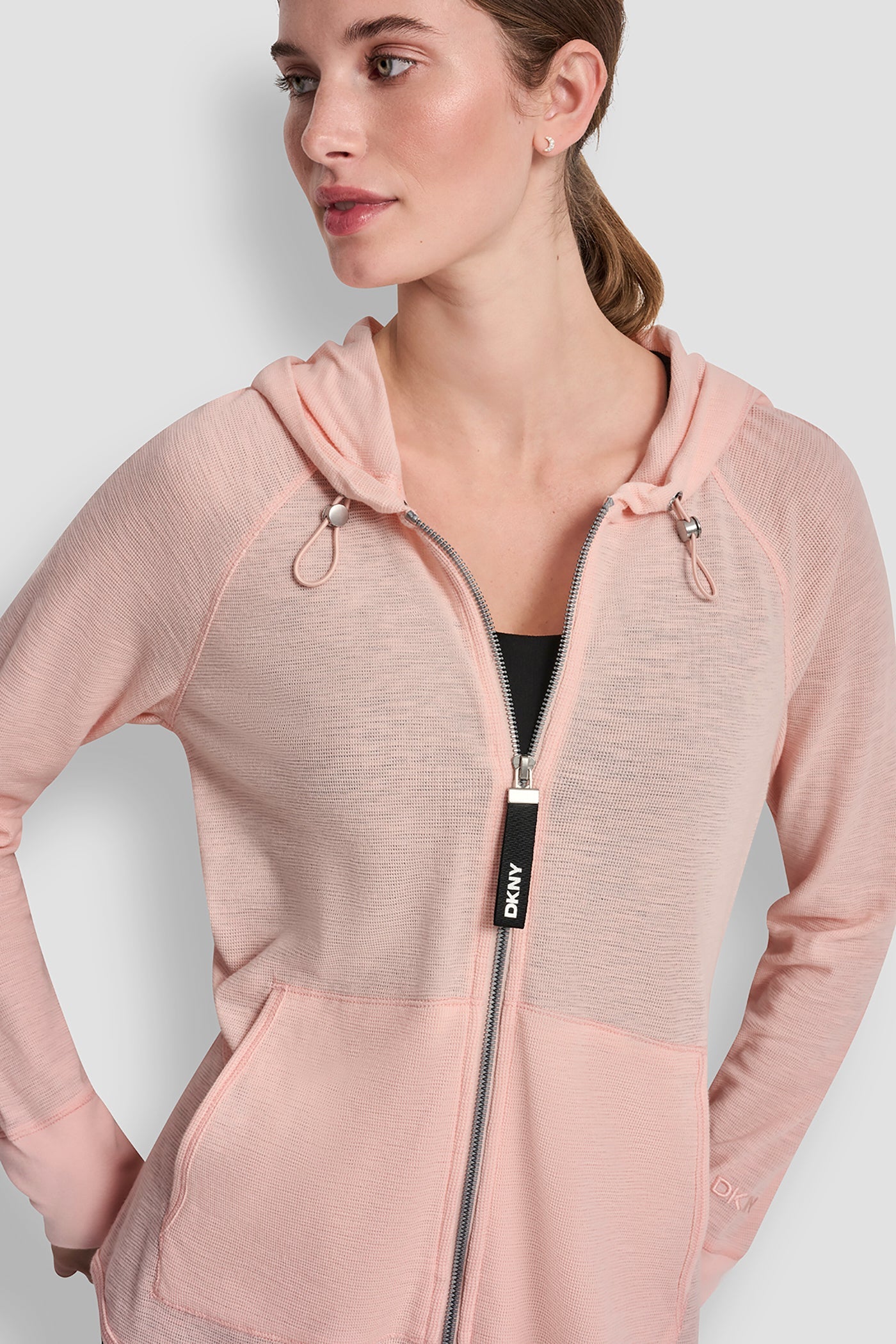 MINI WAFFLE FULL-ZIP HOODIE