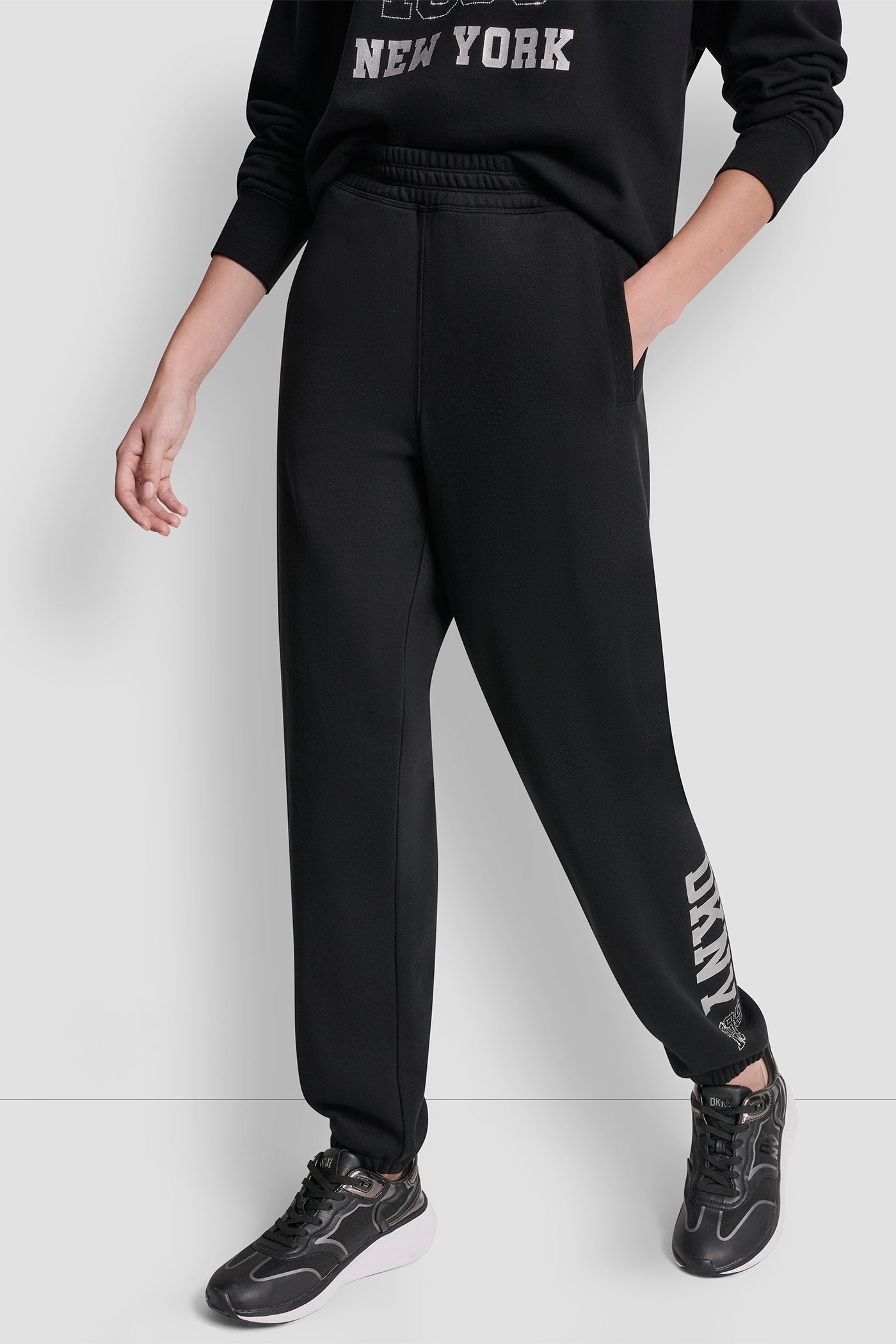 DKNY 1989 RHINESTUD LOGO JOGGER