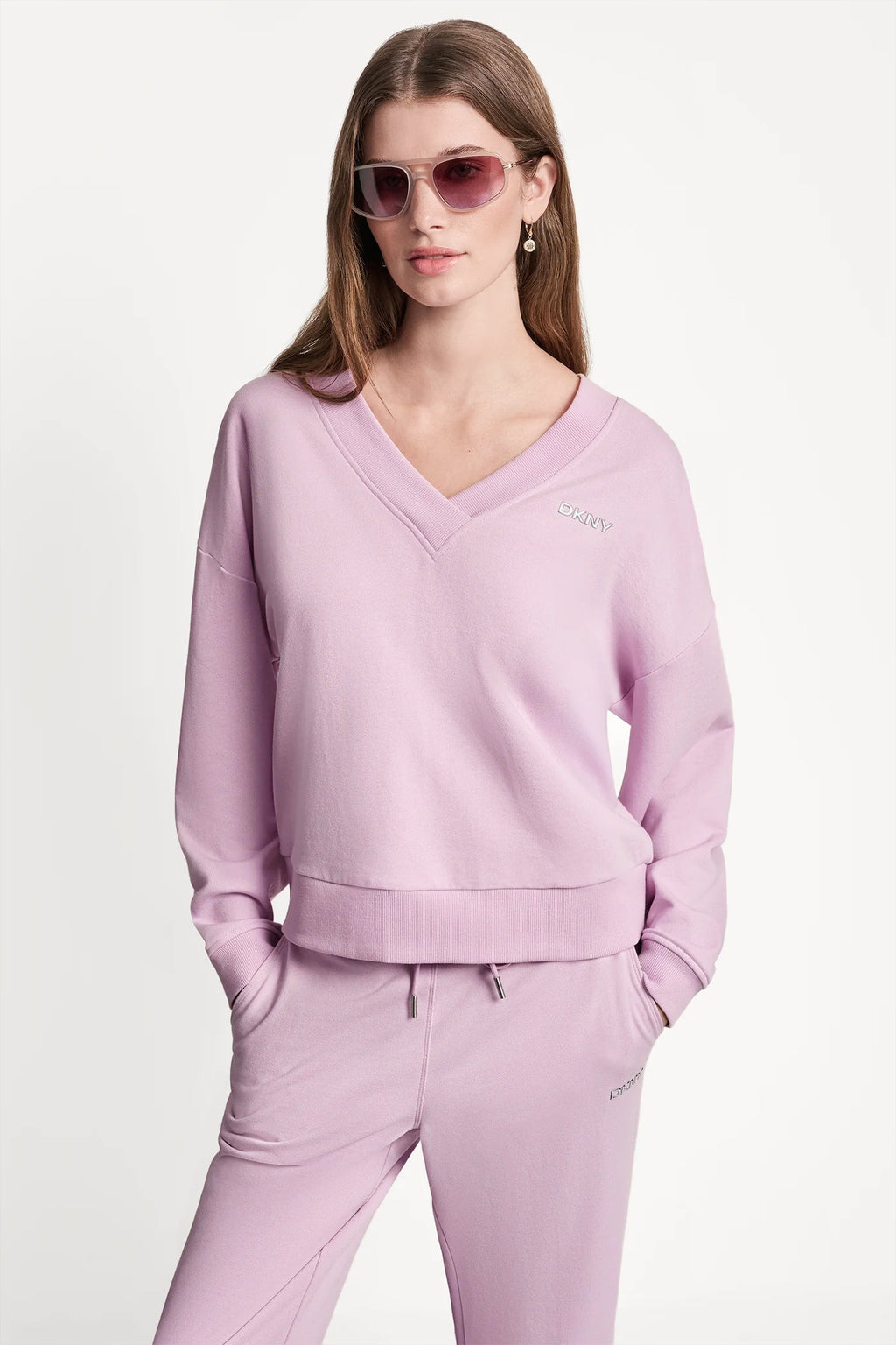 METALLIC BUBBLE LOGO V-NECK PULLOVER