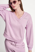 METALLIC BUBBLE LOGO V-NECK PULLOVER