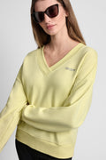 METALLIC BUBBLE LOGO V-NECK PULLOVER