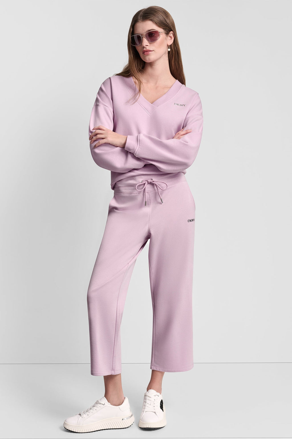 METALLIC BUBBLE LOGO CROPPED HIGH-RISE PANTS