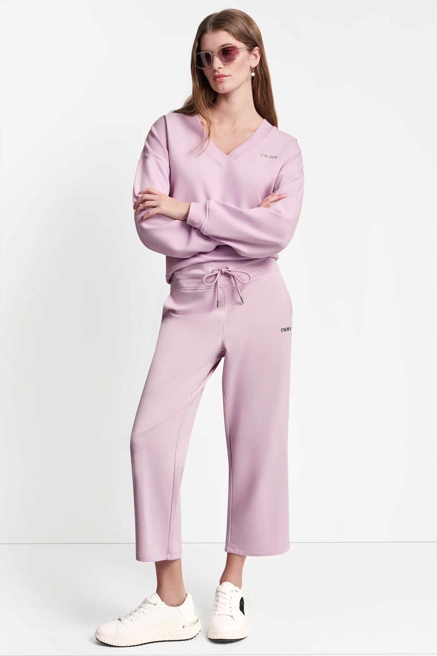 METALLIC BUBBLE LOGO V-NECK PULLOVER