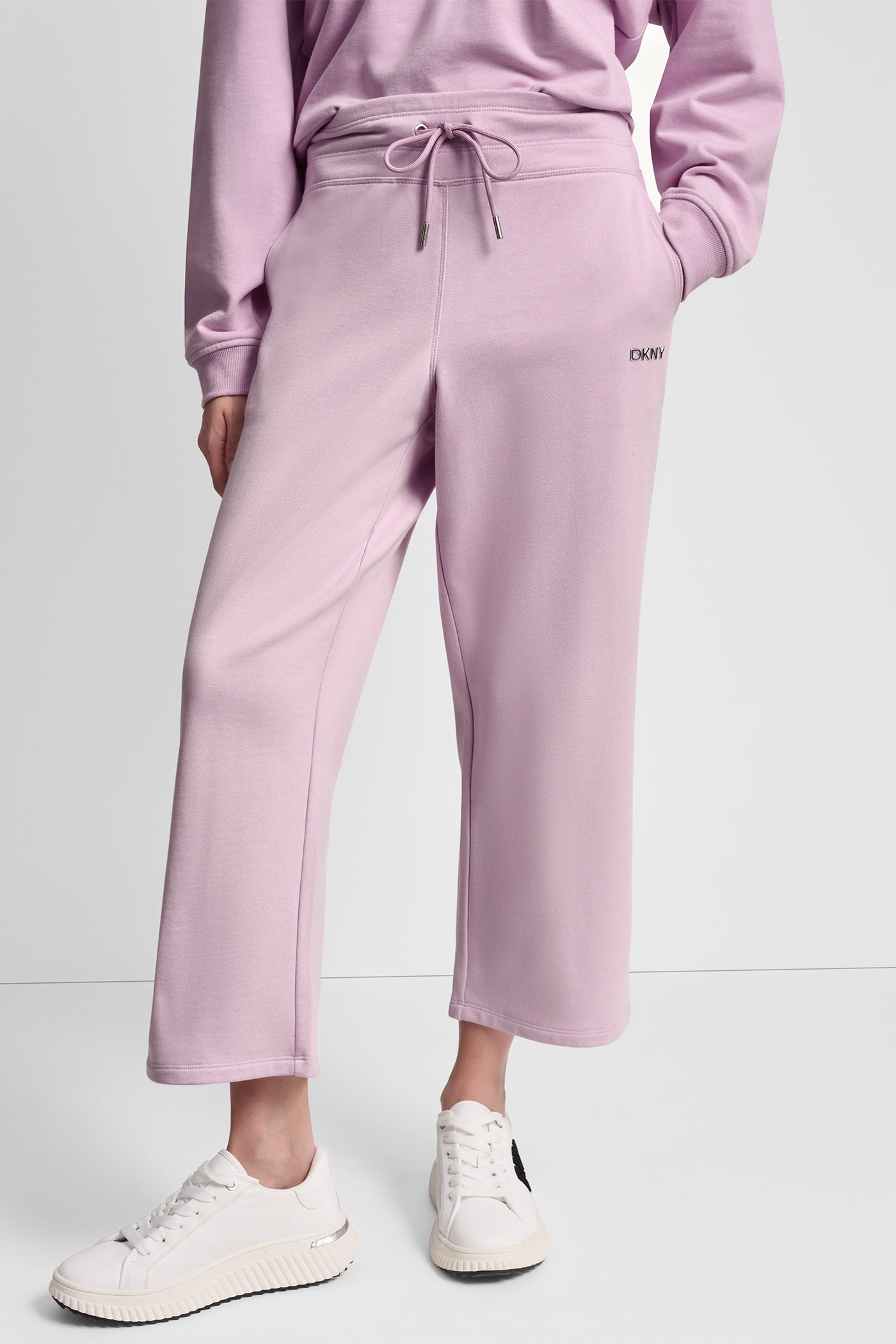 METALLIC BUBBLE LOGO CROPPED HIGH-RISE PANTS