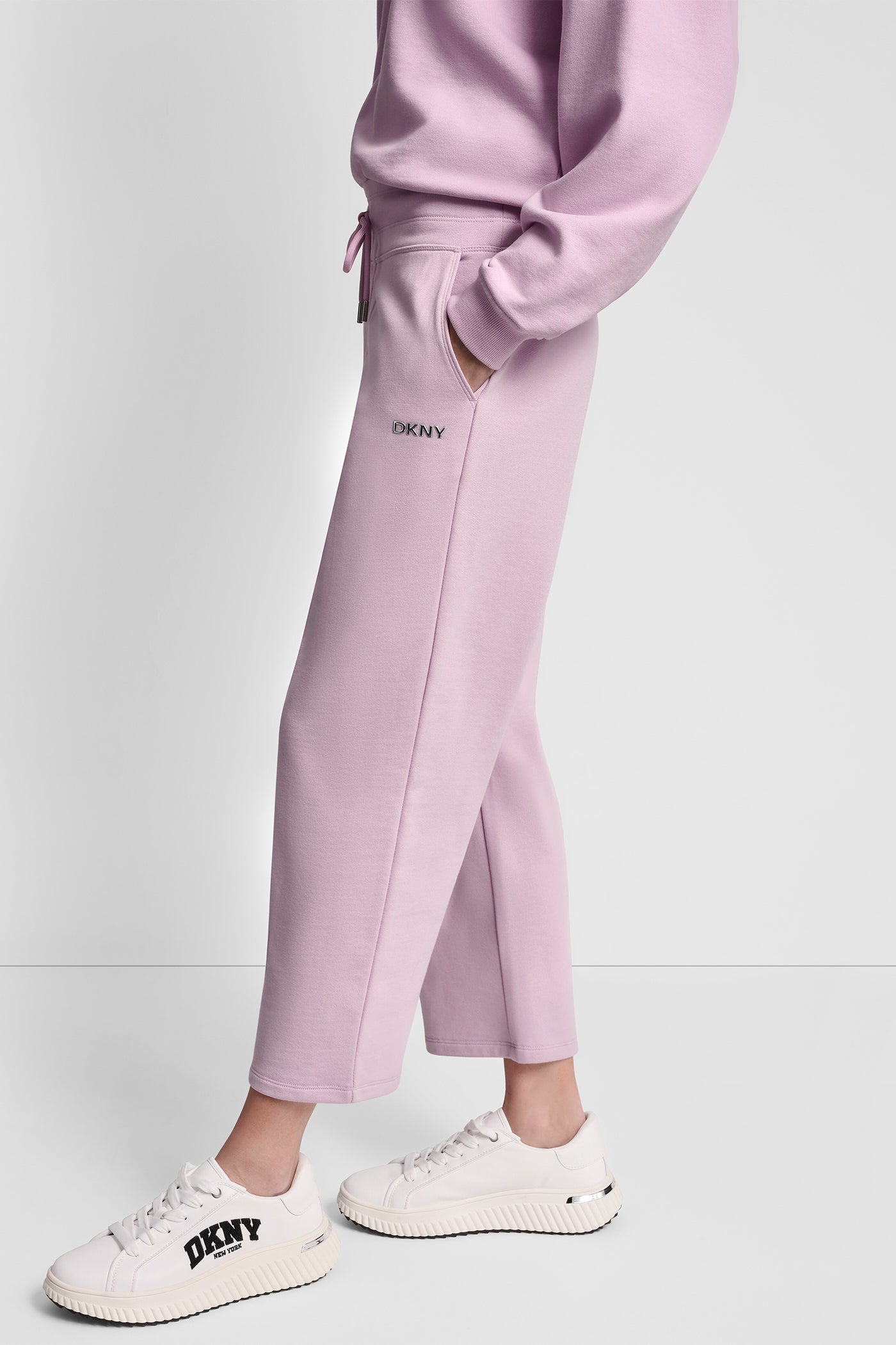 METALLIC BUBBLE LOGO CROPPED HIGH-RISE PANTS