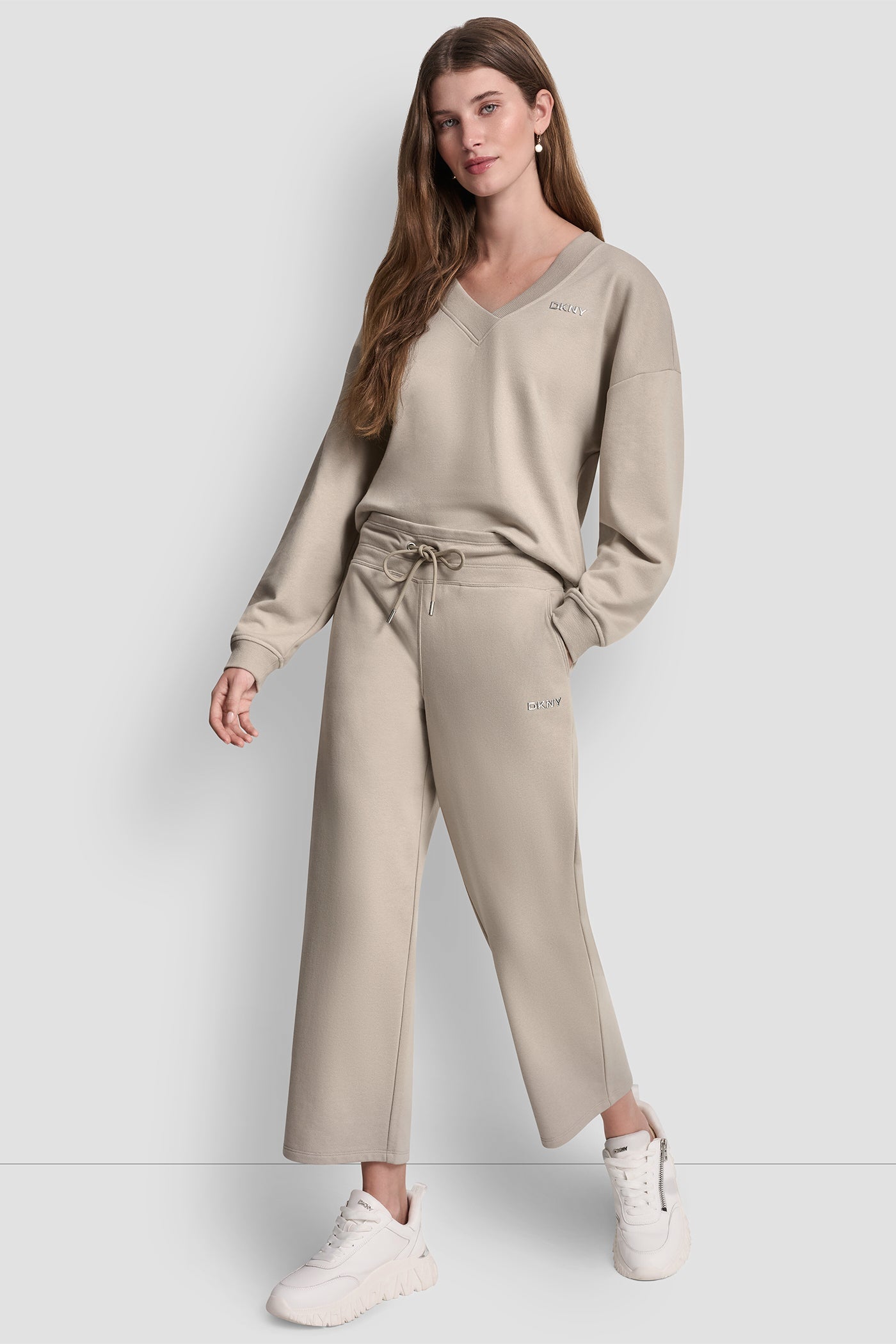 METALLIC BUBBLE LOGO CROPPED HIGH-RISE PANTS