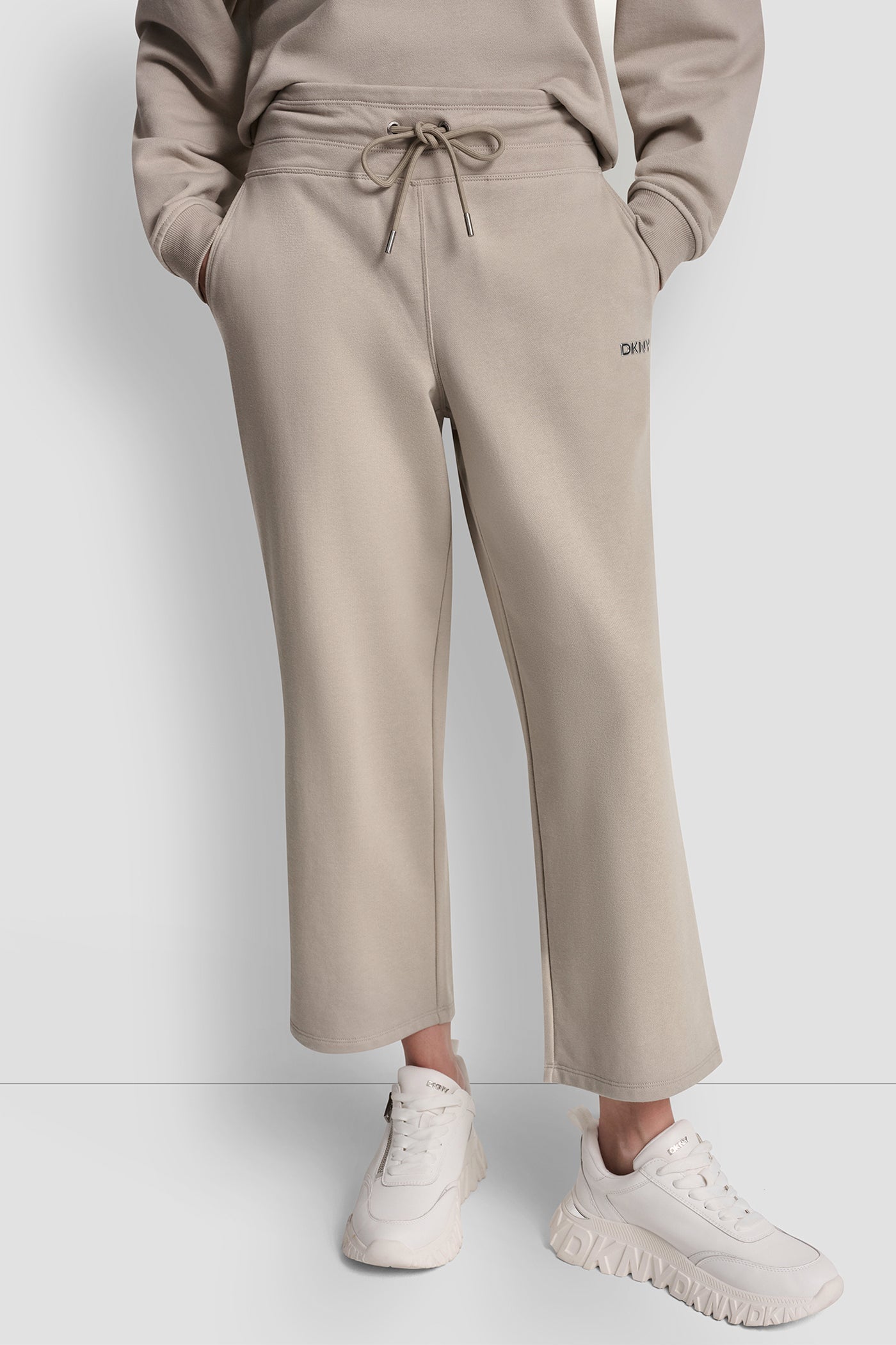METALLIC BUBBLE LOGO CROPPED HIGH-RISE PANTS