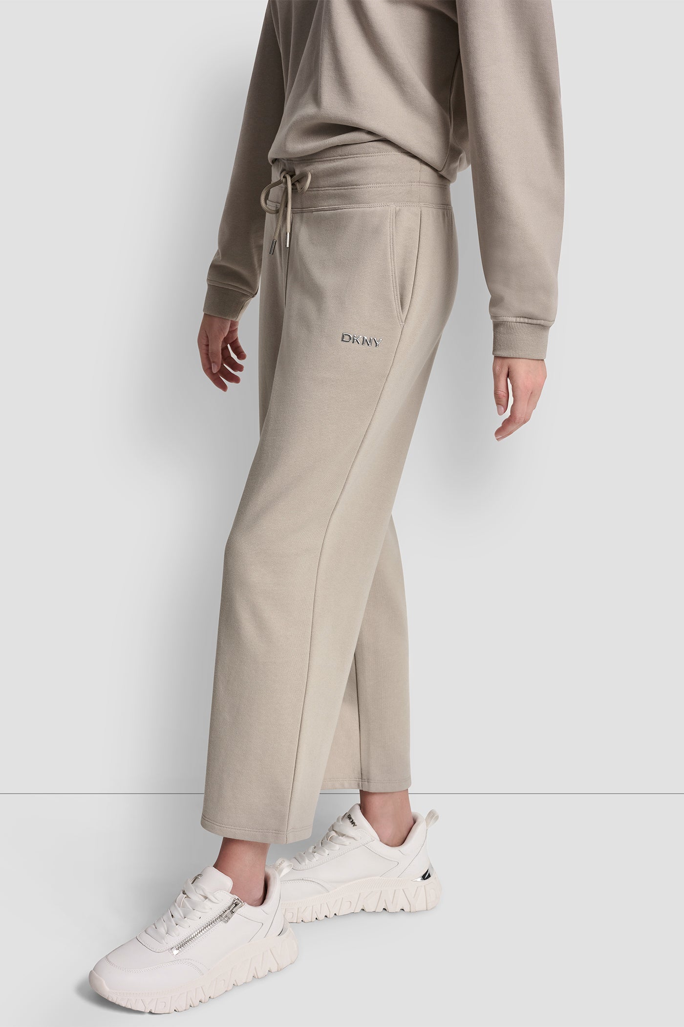METALLIC BUBBLE LOGO CROPPED HIGH-RISE PANTS