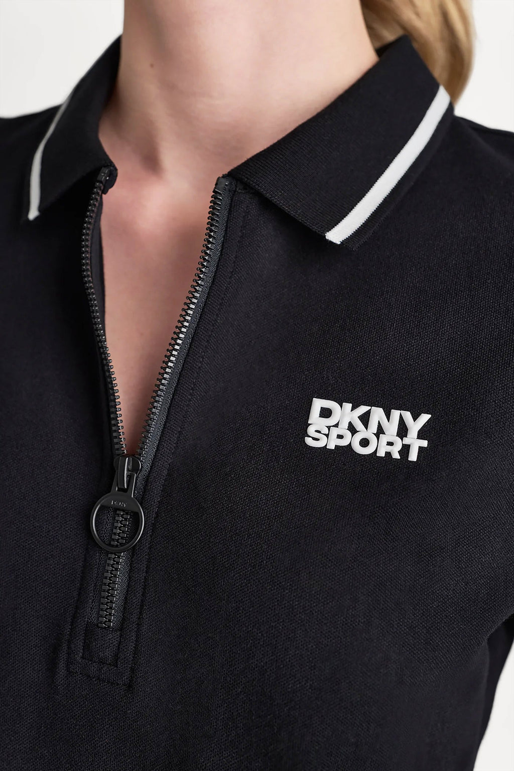 LOGO EMBROIDERED ZIP POLO