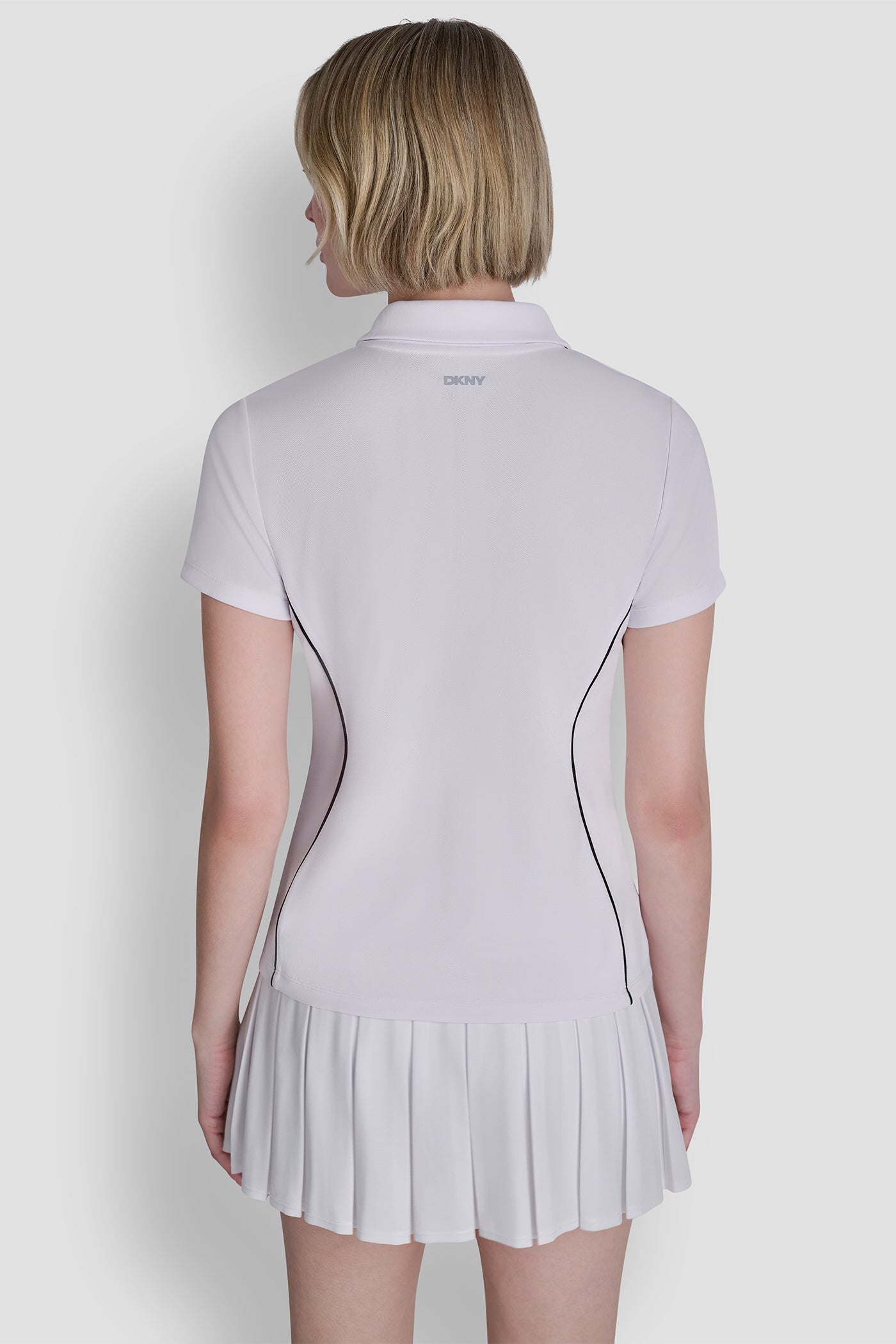 COURT PIQUÉ PIPED HALF-ZIP POLO