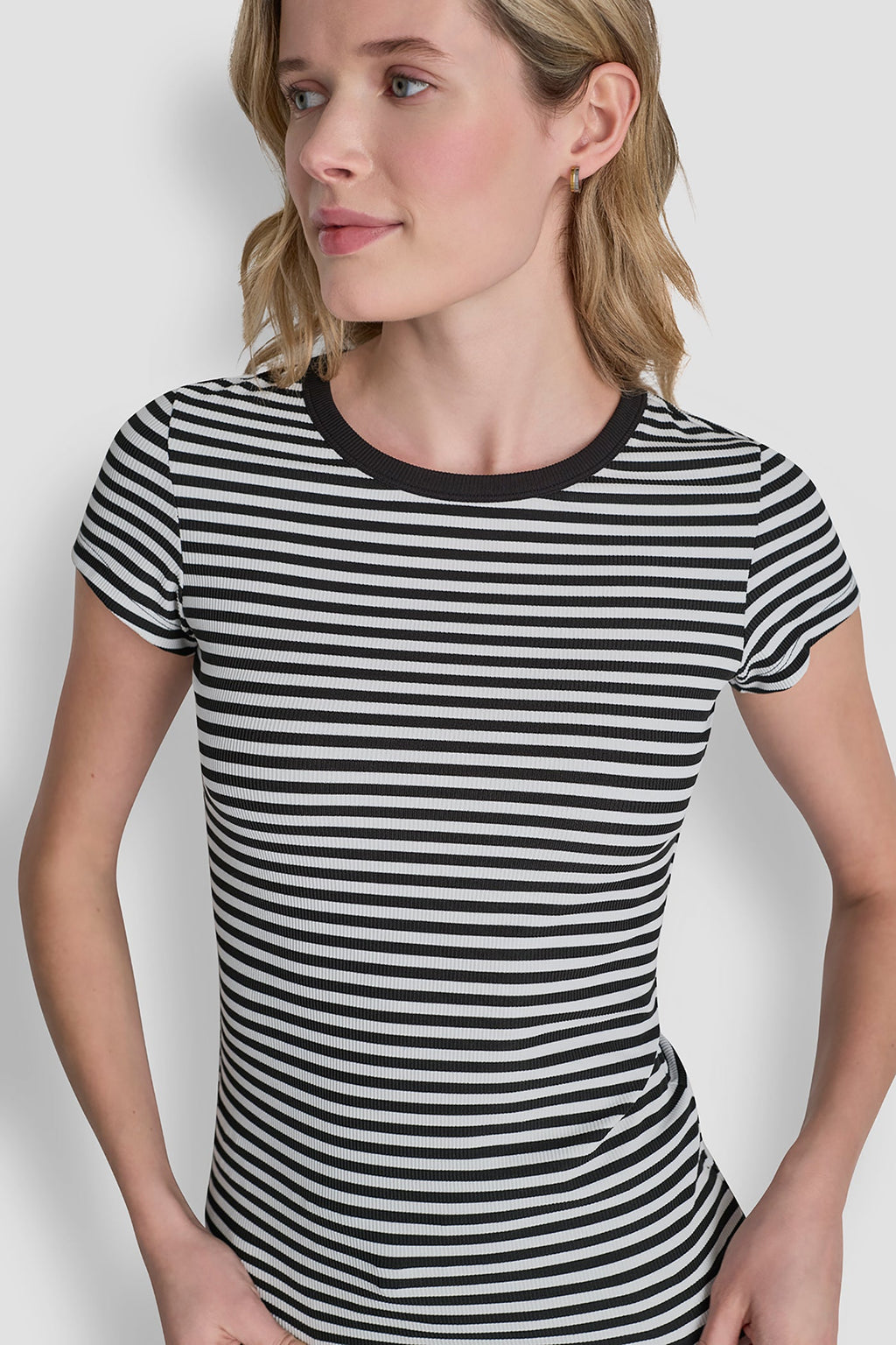 HUDSON RIB TEE WITH TONAL LOGO