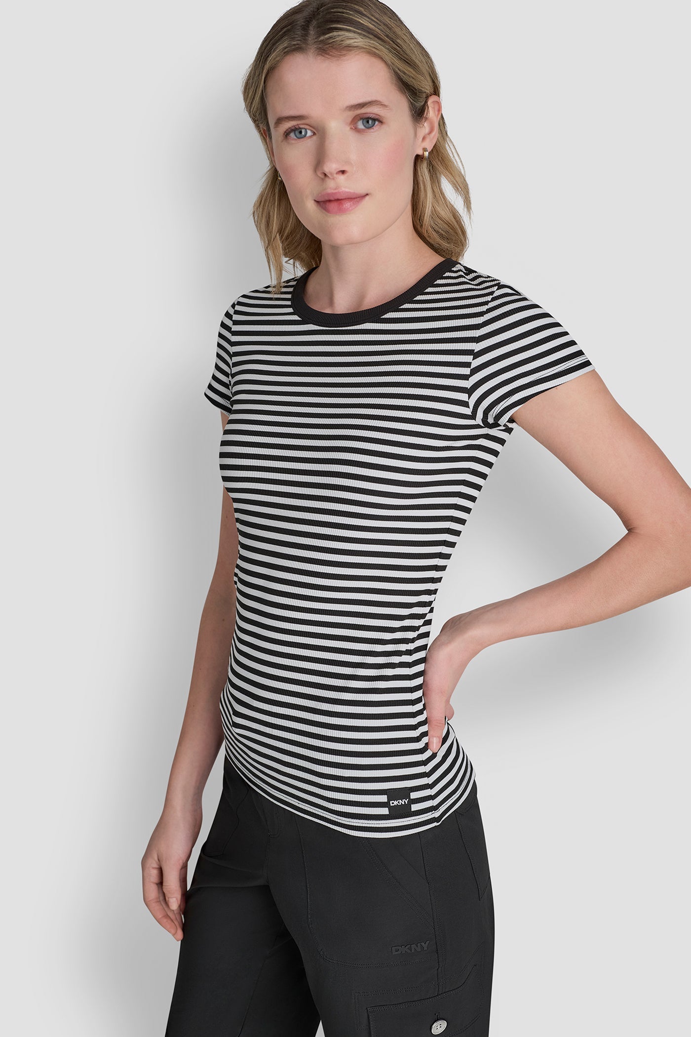 HUDSON RIB TEE WITH TONAL LOGO