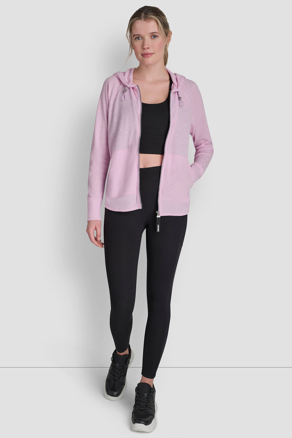 MINI WAFFLE FULL-ZIP HOODIE