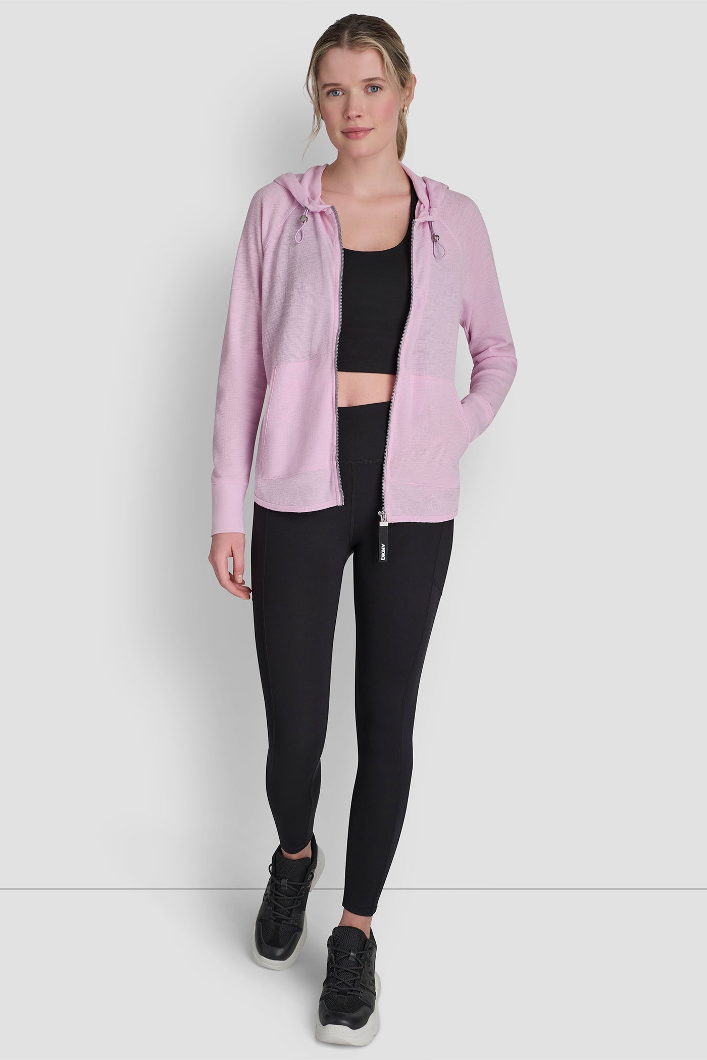 MINI WAFFLE FULL-ZIP HOODIE