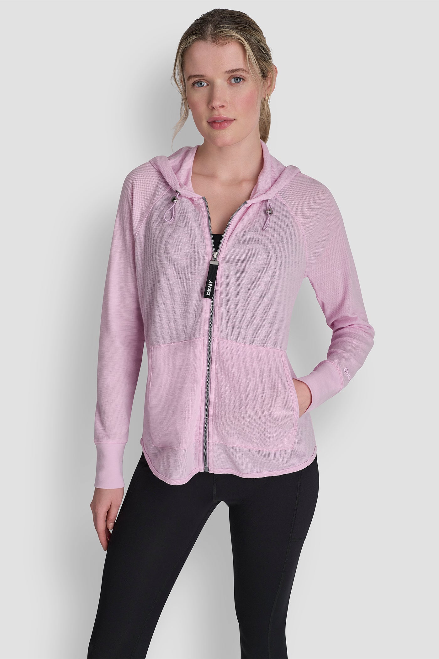 MINI WAFFLE FULL-ZIP HOODIE