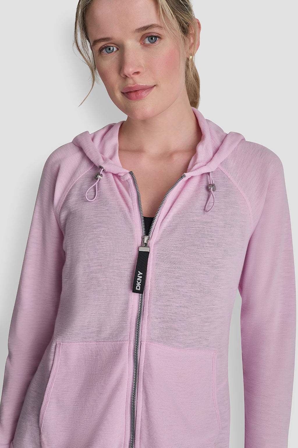 MINI WAFFLE FULL-ZIP HOODIE