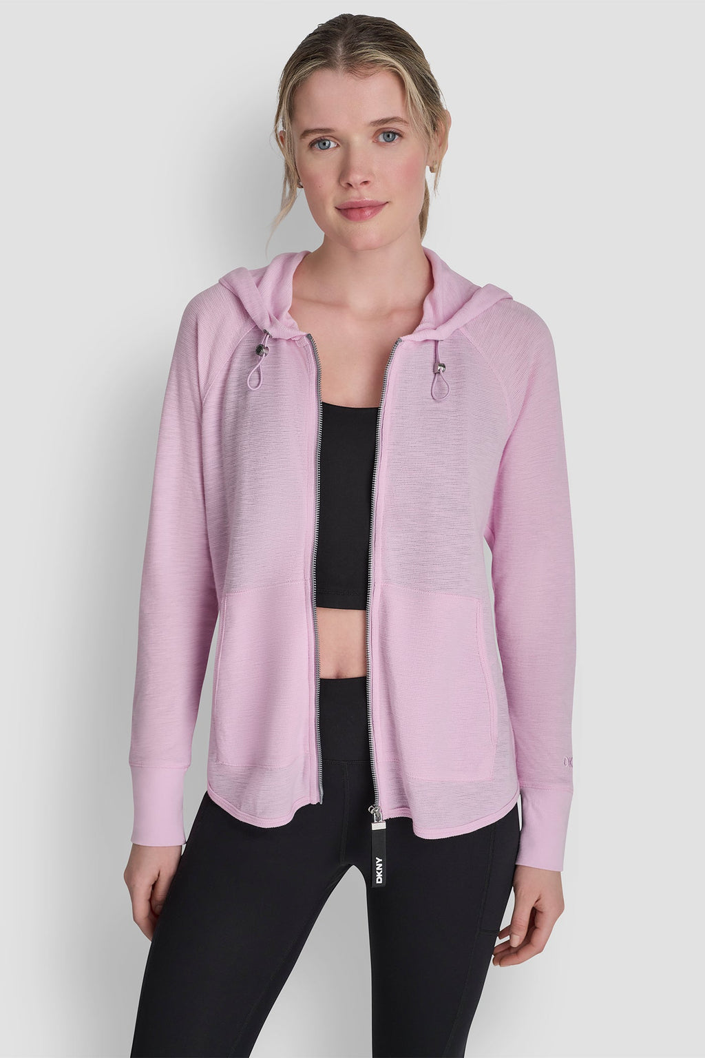 MINI WAFFLE FULL-ZIP HOODIE