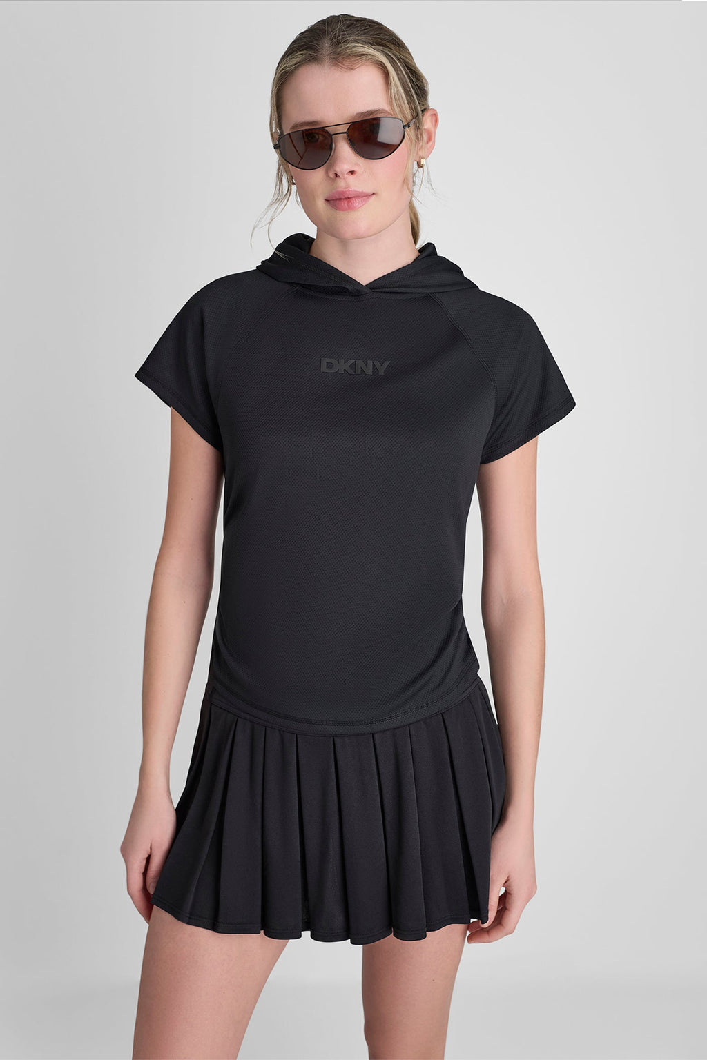 MESH HOODED LOGO TEE