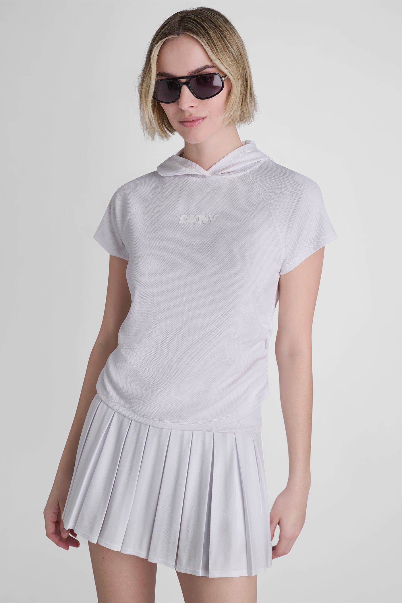 MESH HOODED LOGO TEE