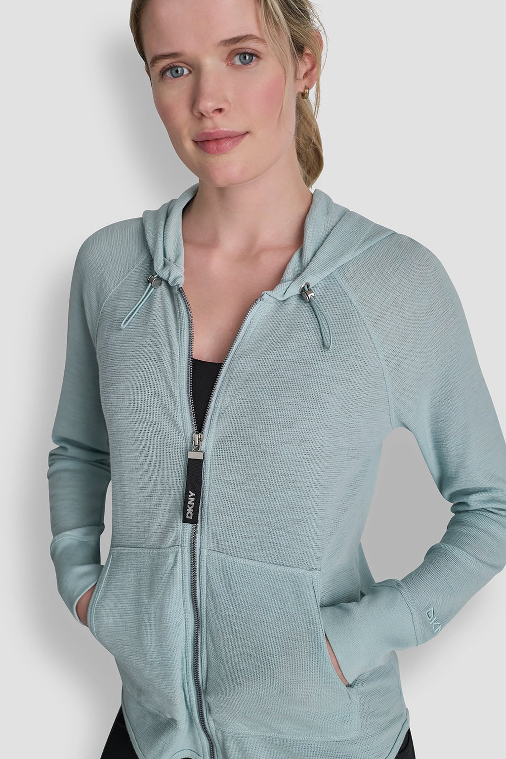 MINI WAFFLE-KNIT HOODIE