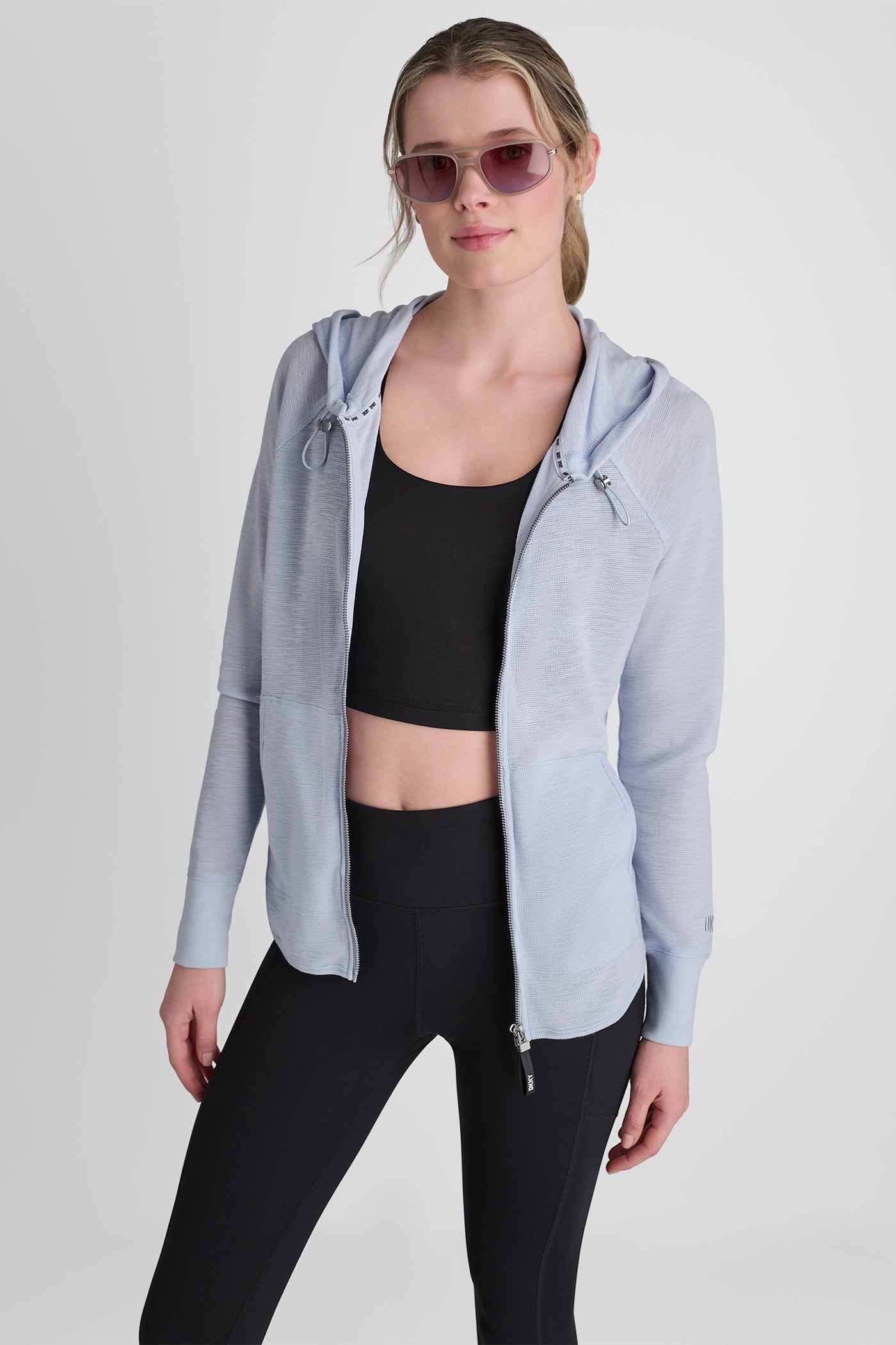 MINI WAFFLE FULL-ZIP HOODIE