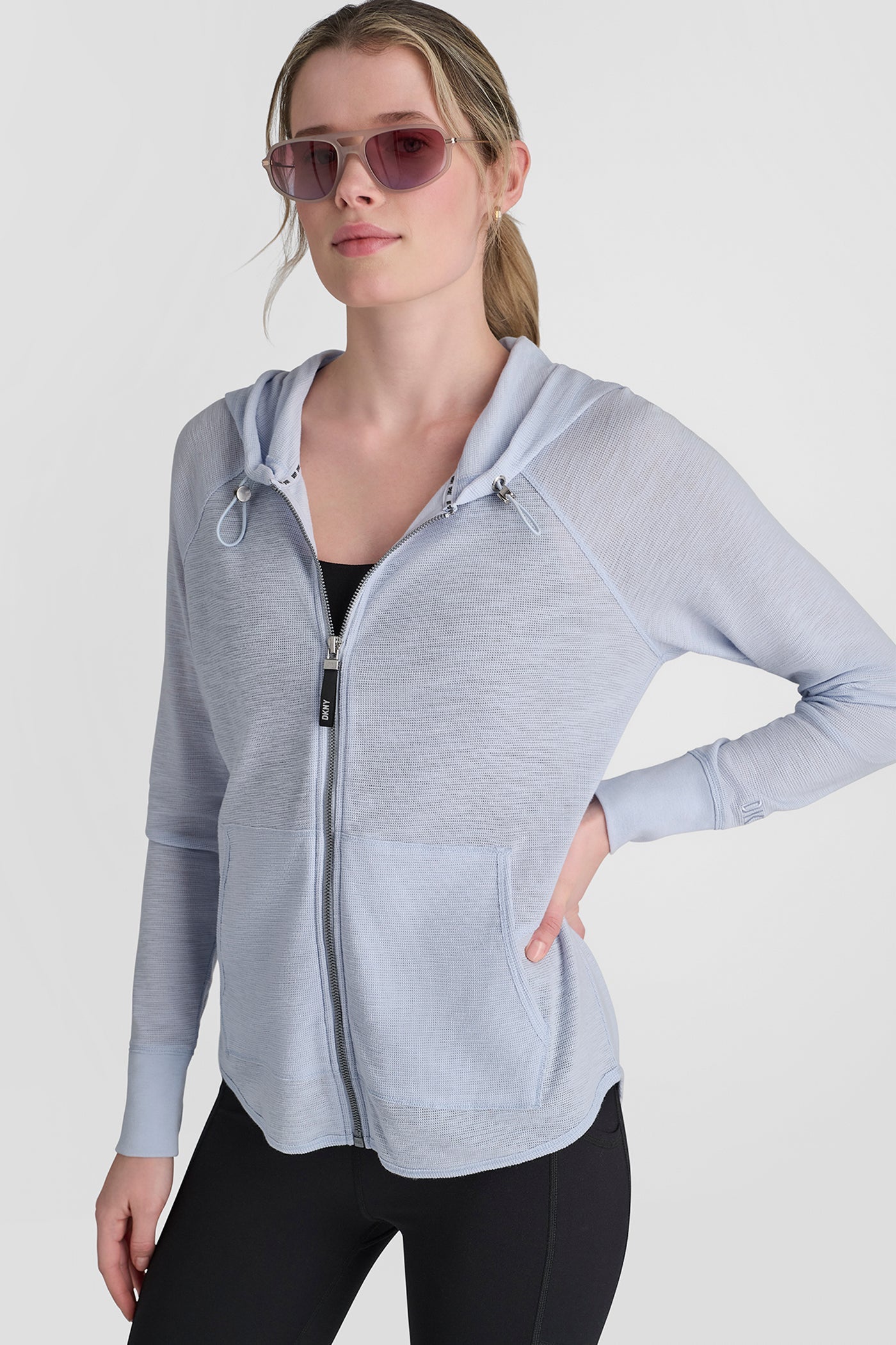 MINI WAFFLE FULL-ZIP HOODIE