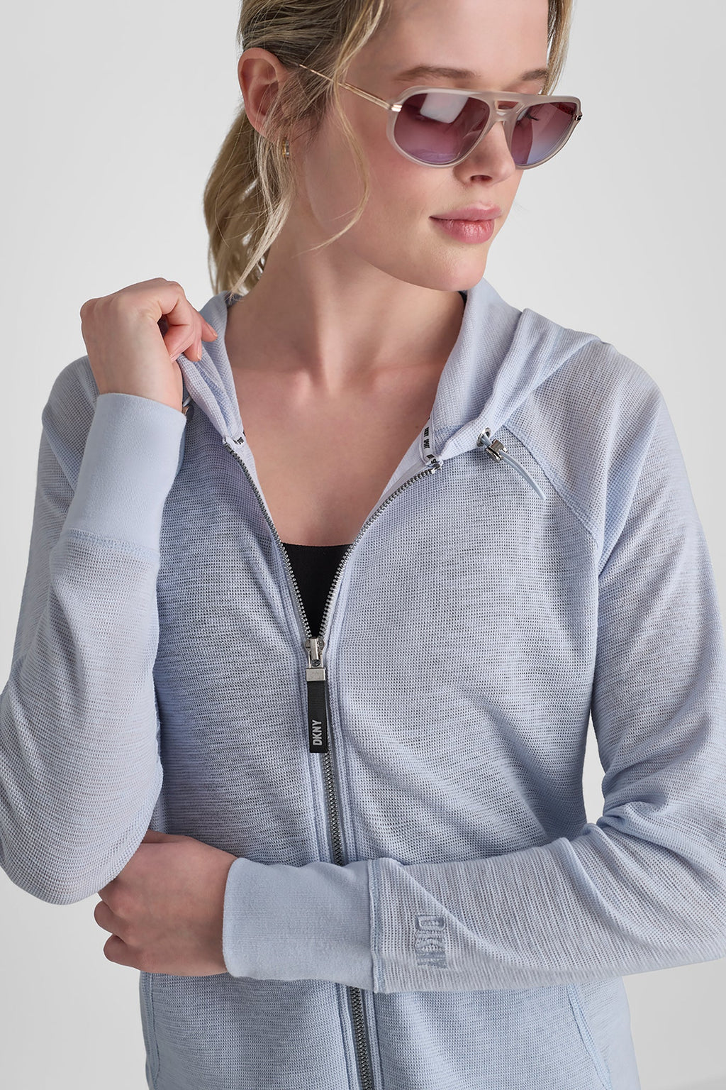 MINI WAFFLE FULL-ZIP HOODIE