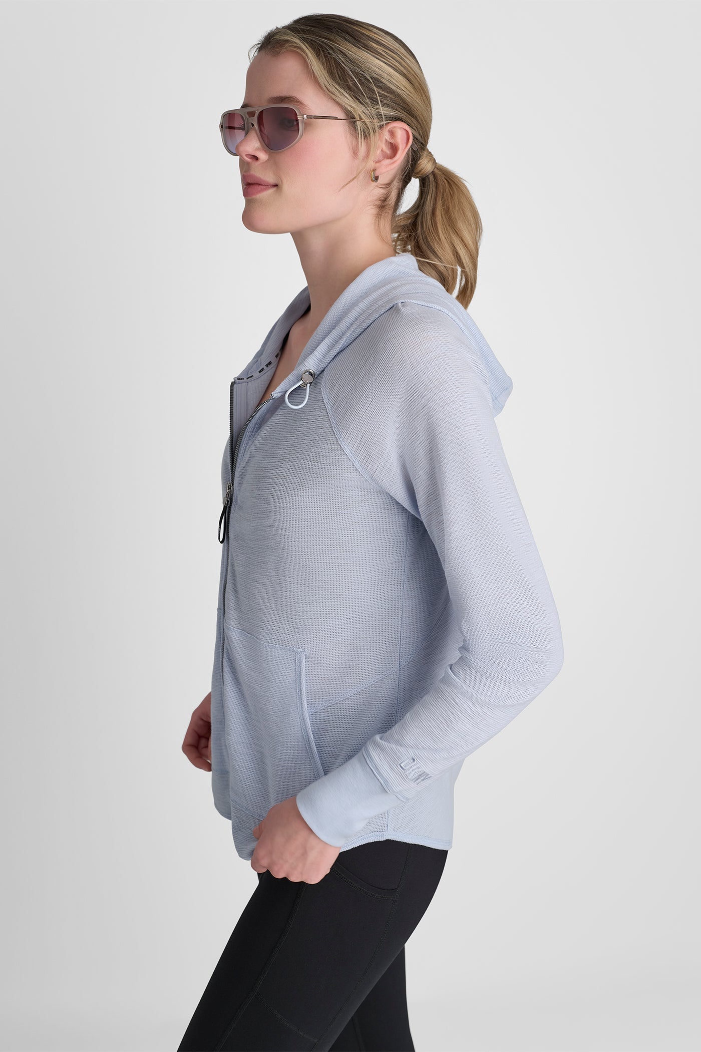 MINI WAFFLE FULL-ZIP HOODIE