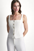 STRIPE BUTTON BLAZER VEST