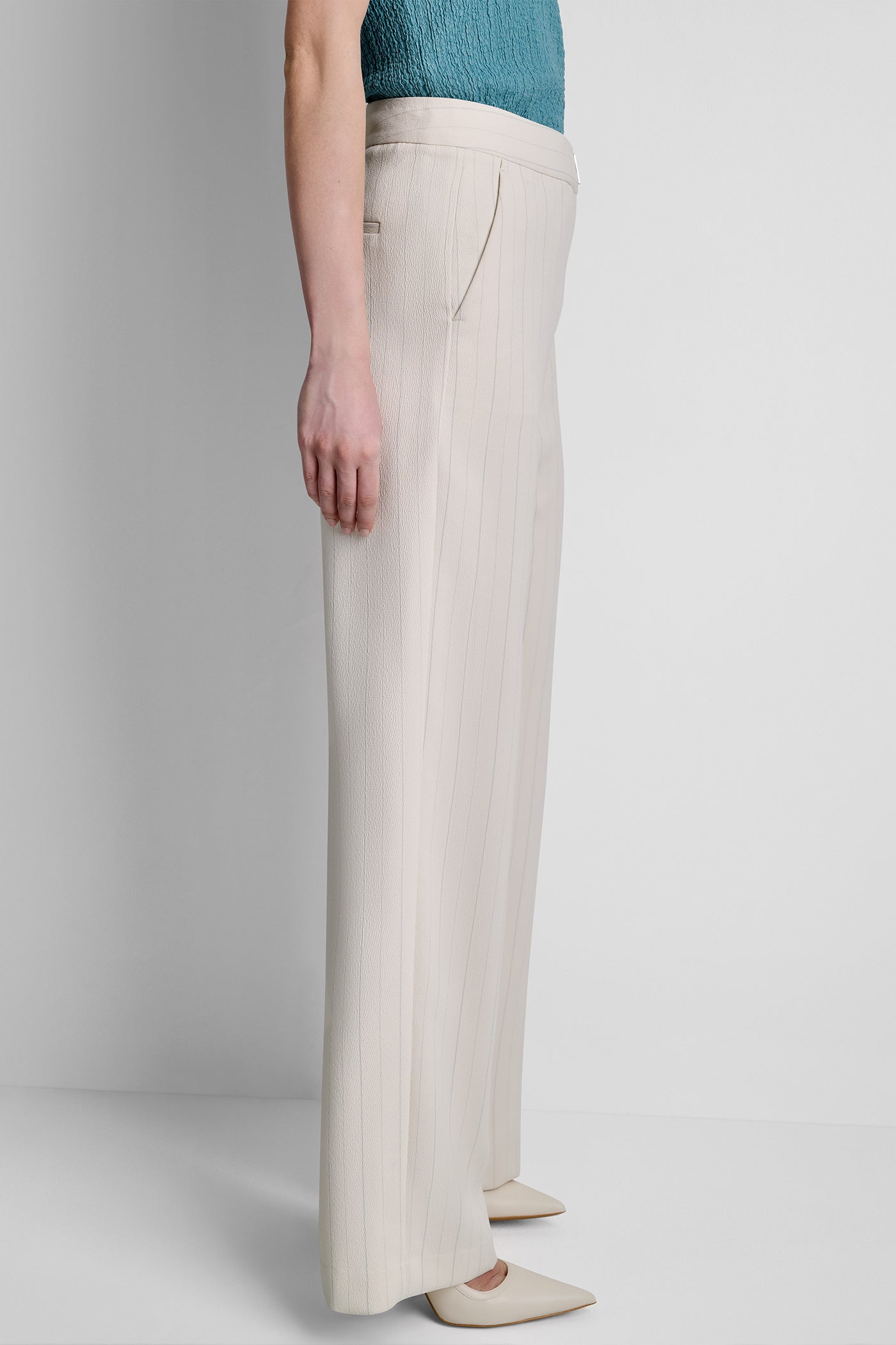MID-RISE PINSTRIPE TROUSER