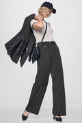 PINSTRIPE WIDE LEG COMMUTER TROUSER