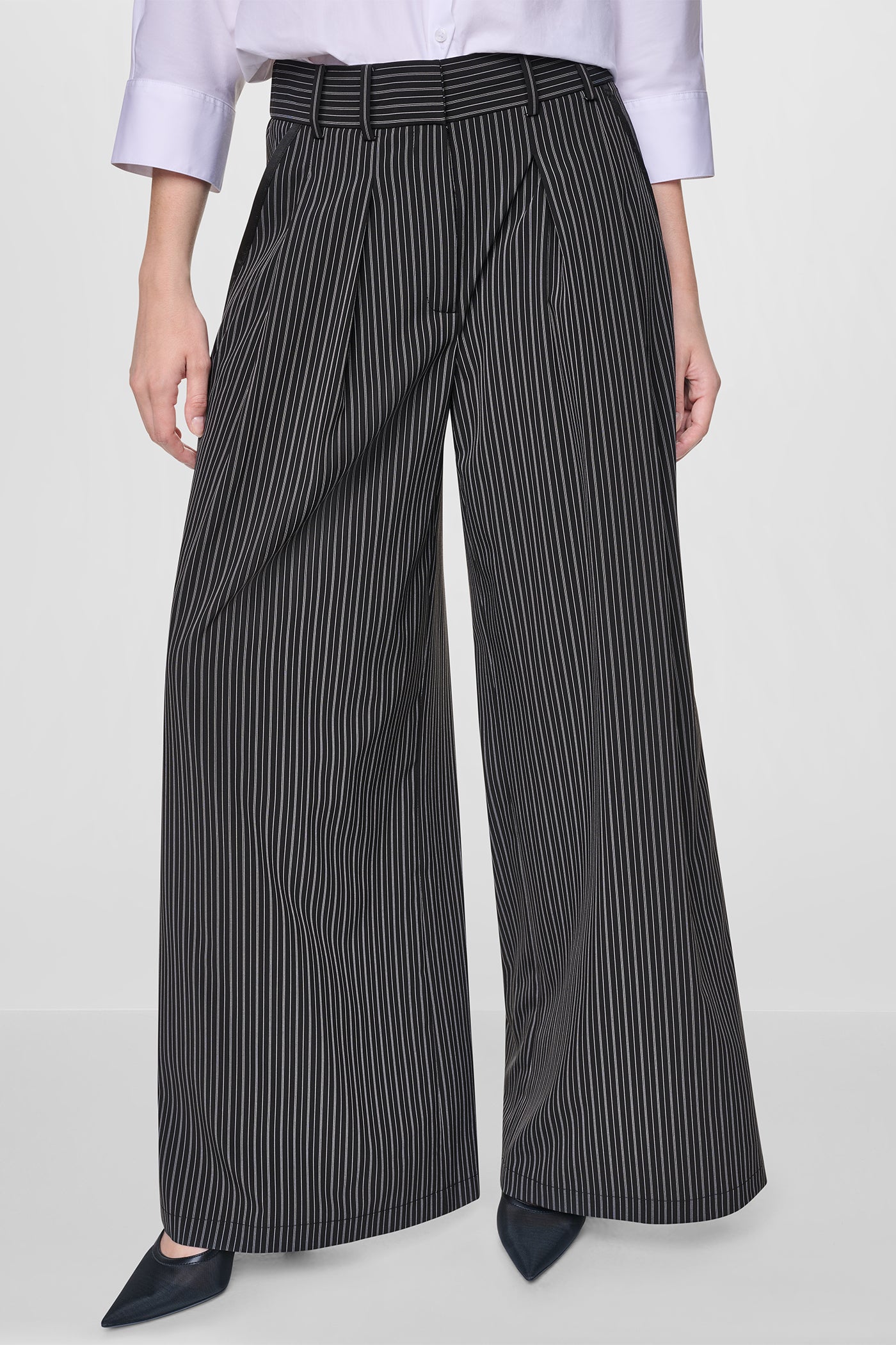 PINSTRIPE PLEATED COMMUTER TROUSER