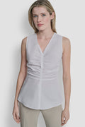 FRONT RUCHED SLEEVELESS TOP