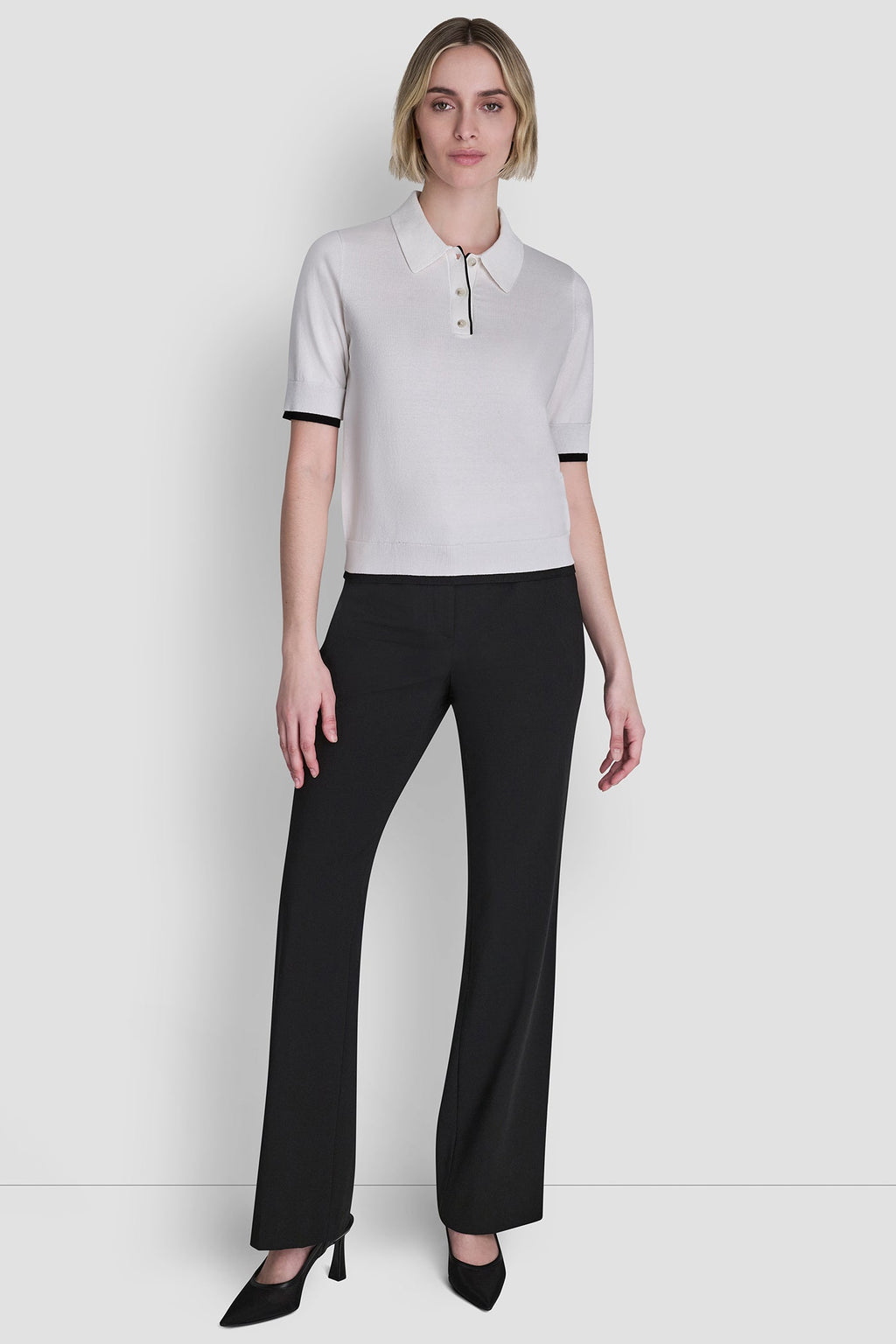 COLOR BLOCK POLO SWEATER