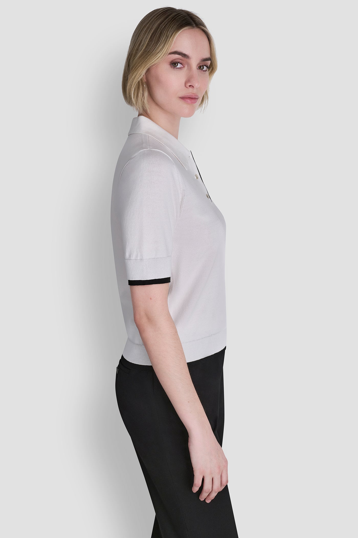 COLOR BLOCK POLO SWEATER