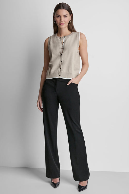COLOR BLOCK SLEEVELESS SWEATER VEST