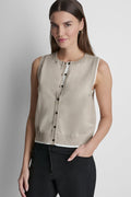 COLOR BLOCK SLEEVELESS SWEATER VEST