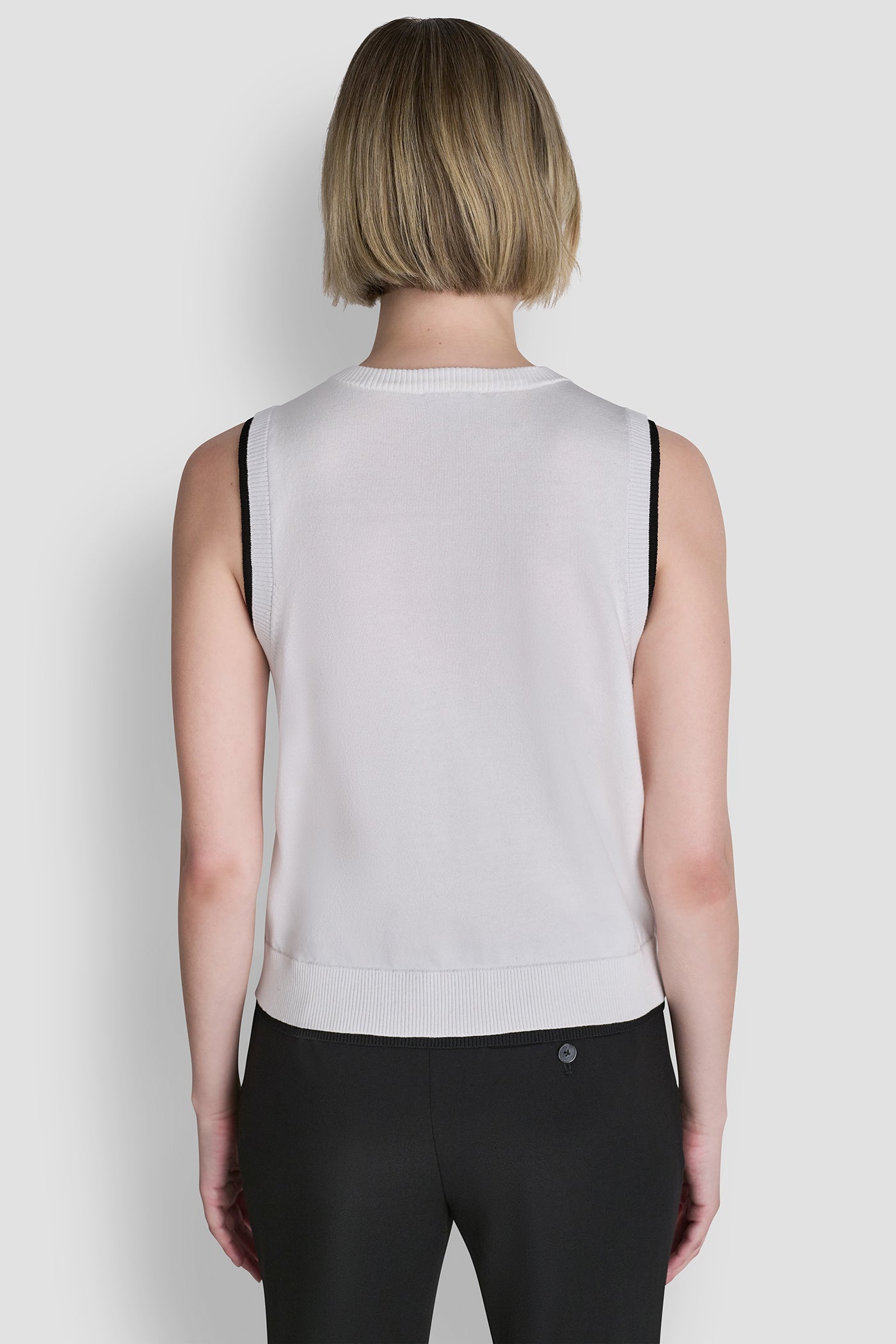 COLOR BLOCK SLEEVELESS SWEATER VEST
